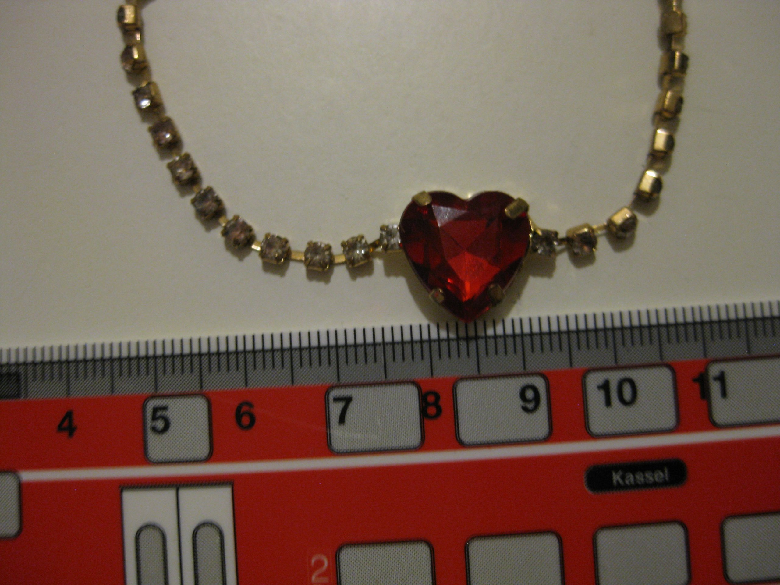 Gold & Red Heart Crystal Bracelet Adjustable Length image 9
