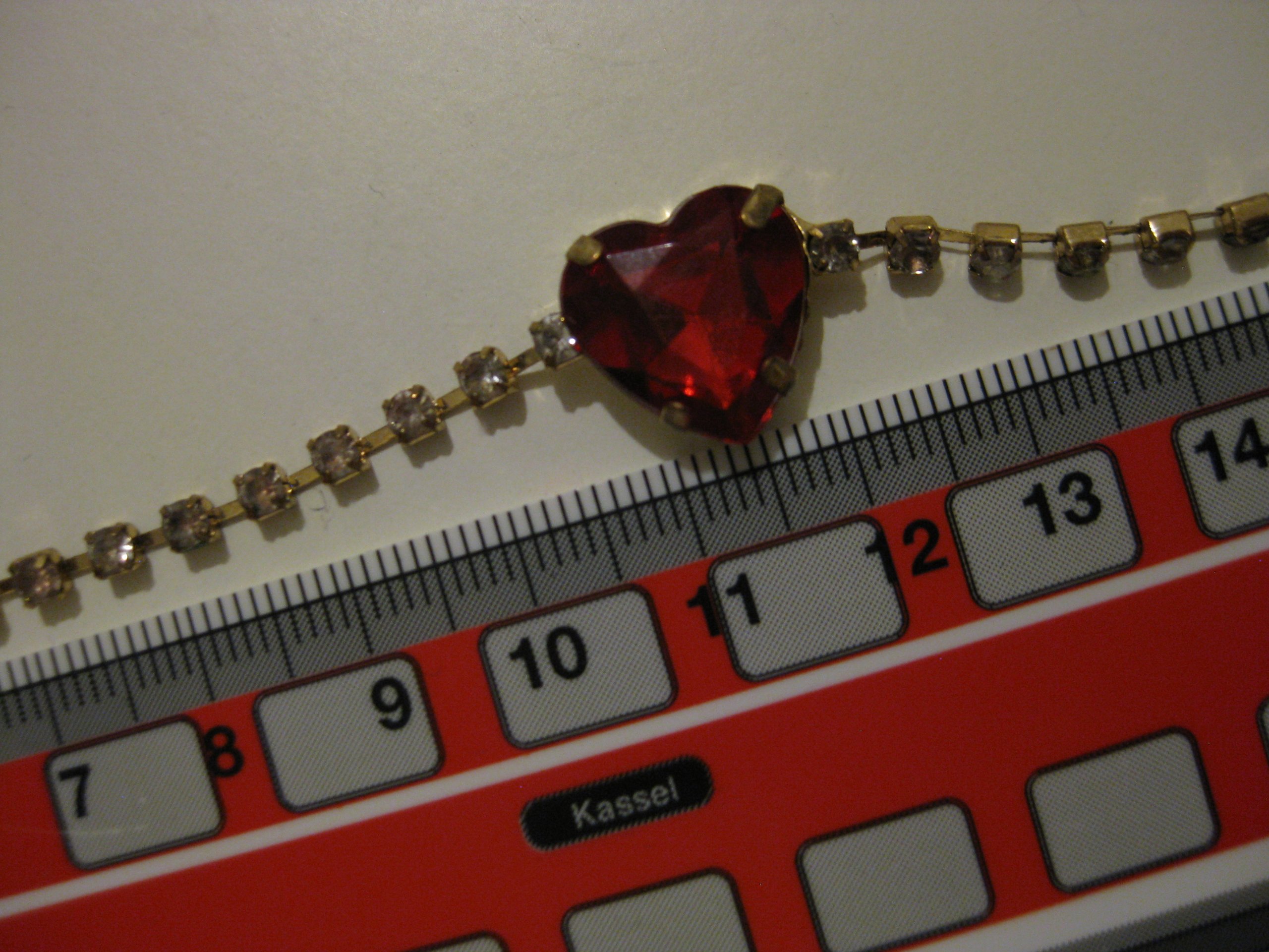 Gold & Red Heart Crystal Bracelet Adjustable Length image 10