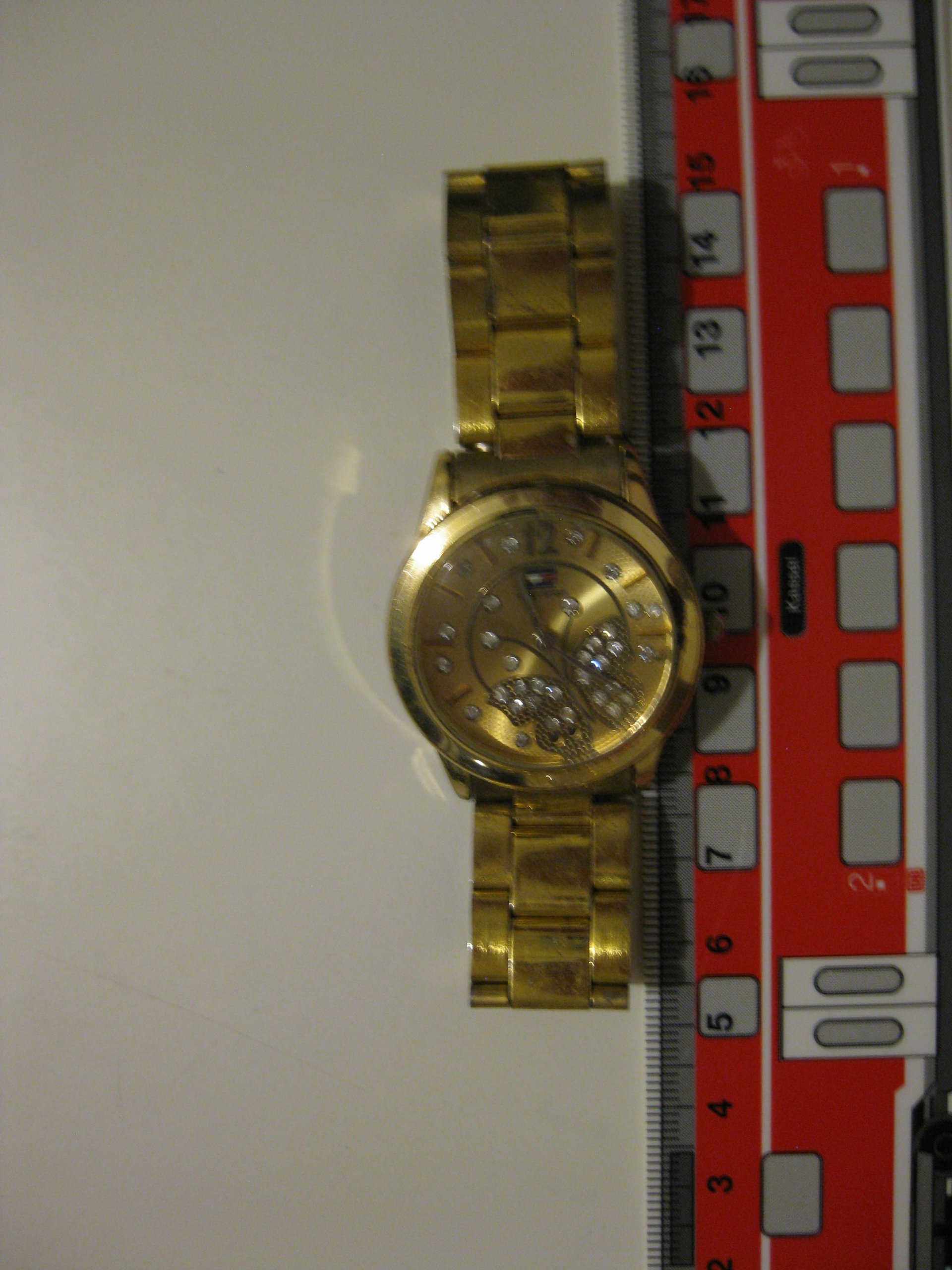Tommy Hilfiger Gold Tone Women's Crystal Butterfly Wristwatch image 7