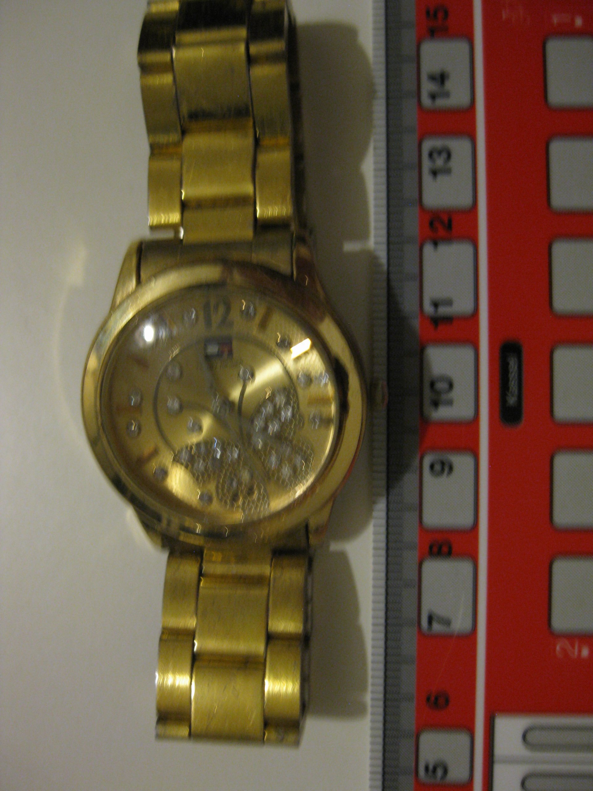 Tommy Hilfiger Gold Tone Women's Crystal Butterfly Wristwatch image 8