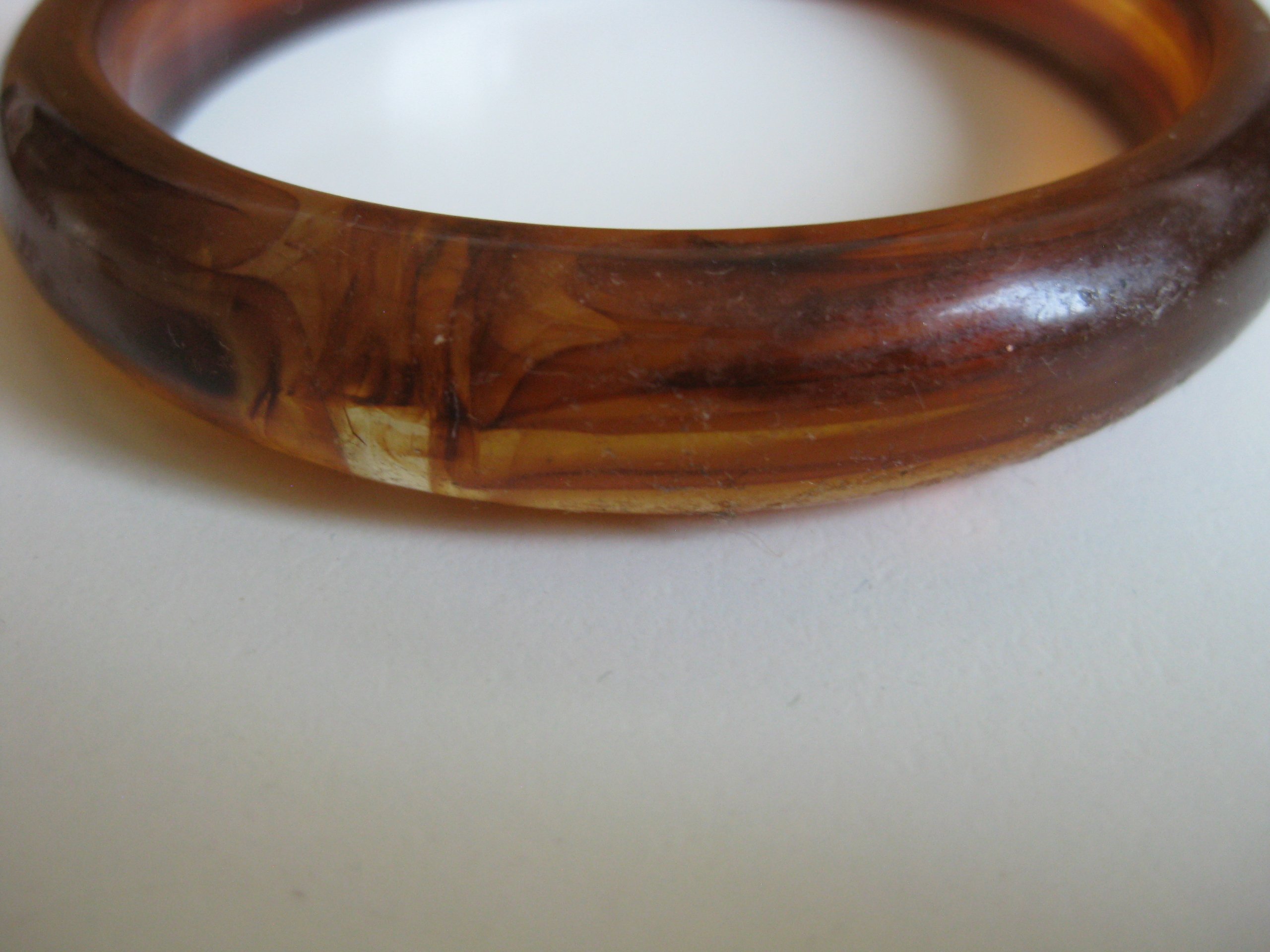 Vintage Brown Resin Bangle Bracelet image 2