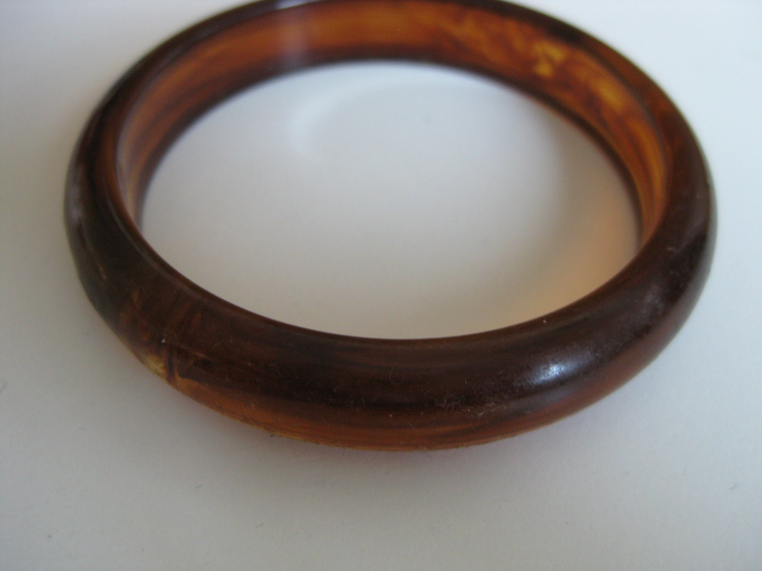 Vintage Brown Resin Bangle Bracelet image 3