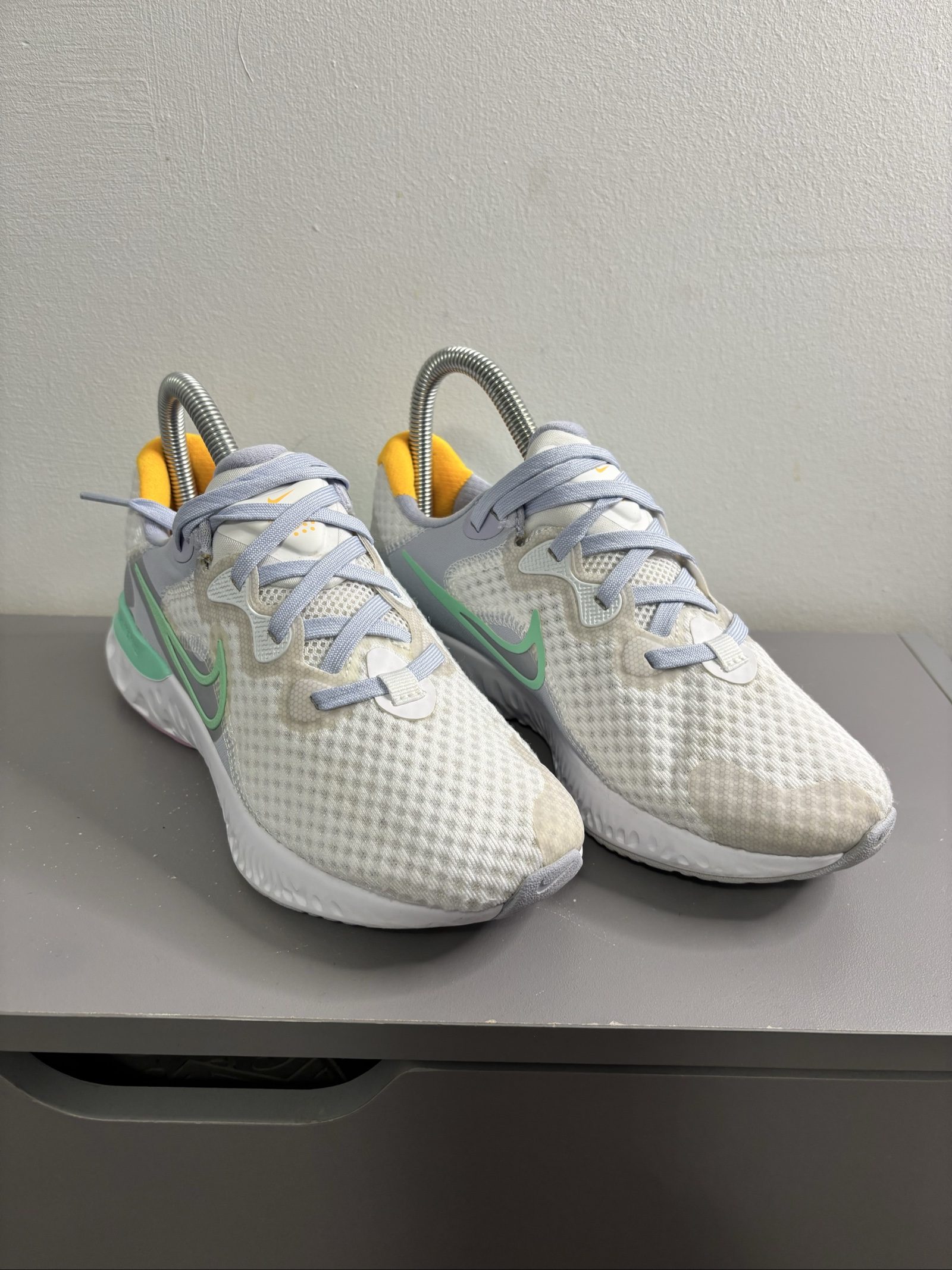 Nike Women's White, Mint & Yellow Renew Running Shoes Uk 3
