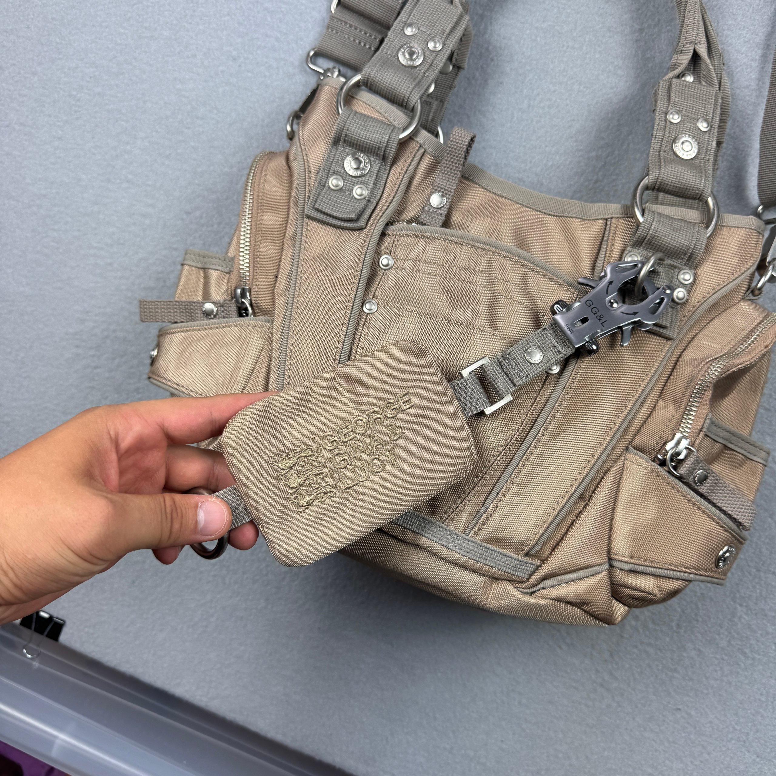 George Gina & Lucy Glamour Girl Beige Crossbody Shoulder Bag Handbag One Size image 3