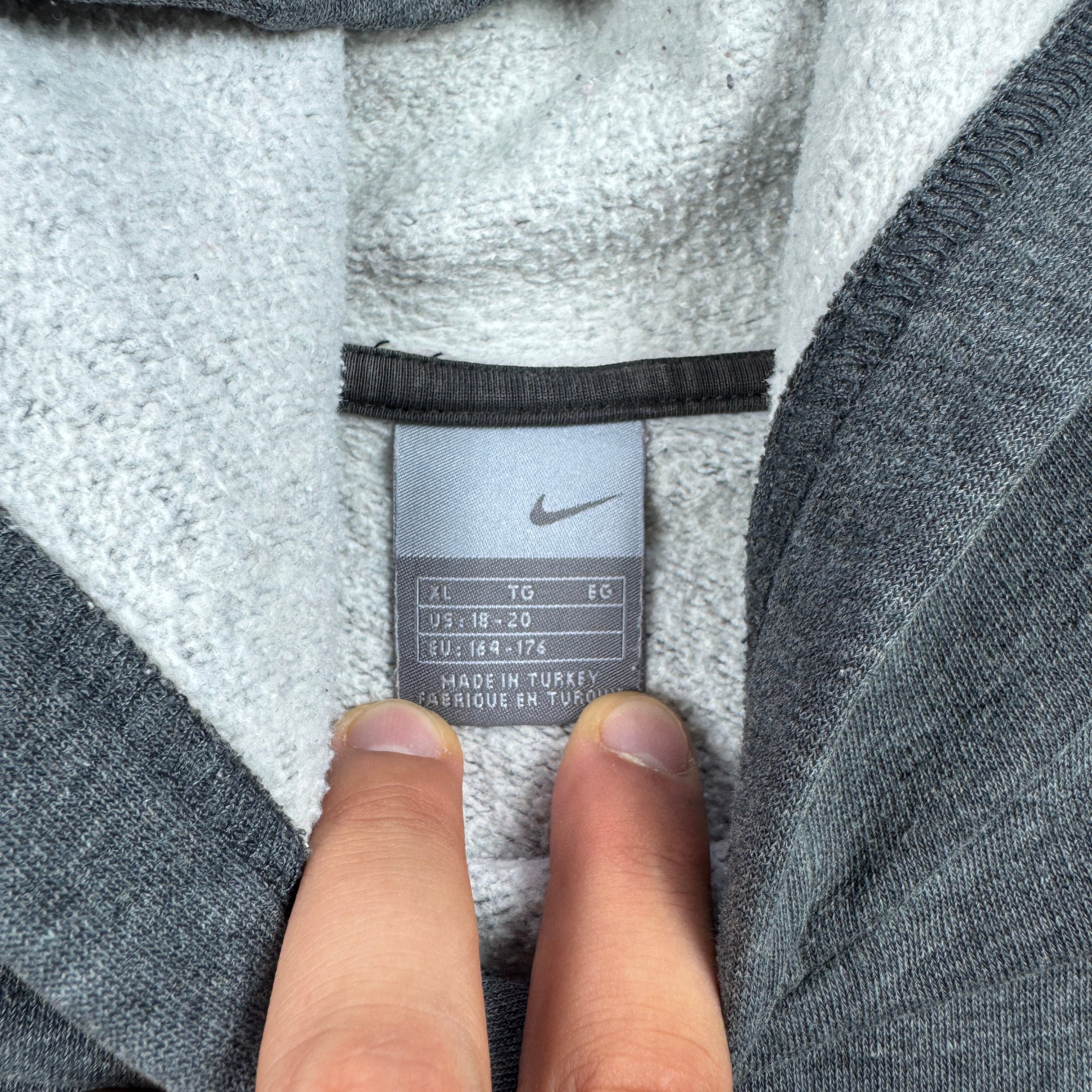 Nike Grey Hoodie White Small Swoosh Size 18-20 / 164-176cm image 5