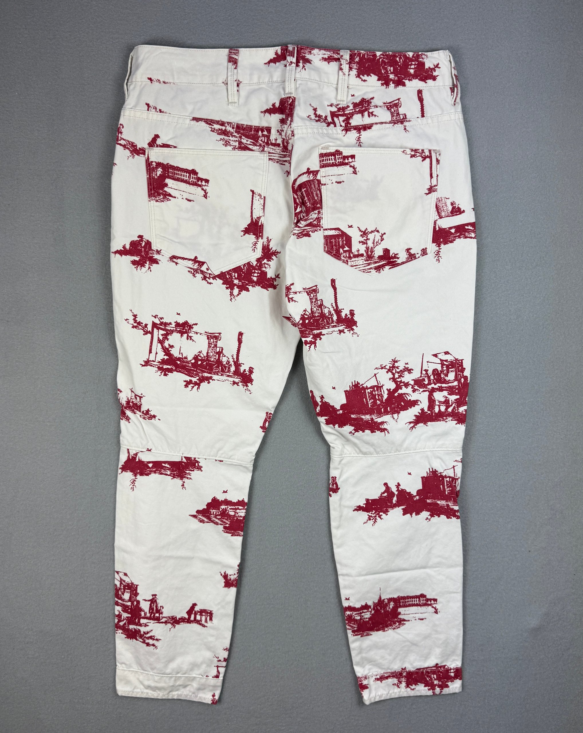 Women`s G-Star Raw Pharrell Williams Elwood White & Red Printed Denim Jeans Size W27 L30 image 2
