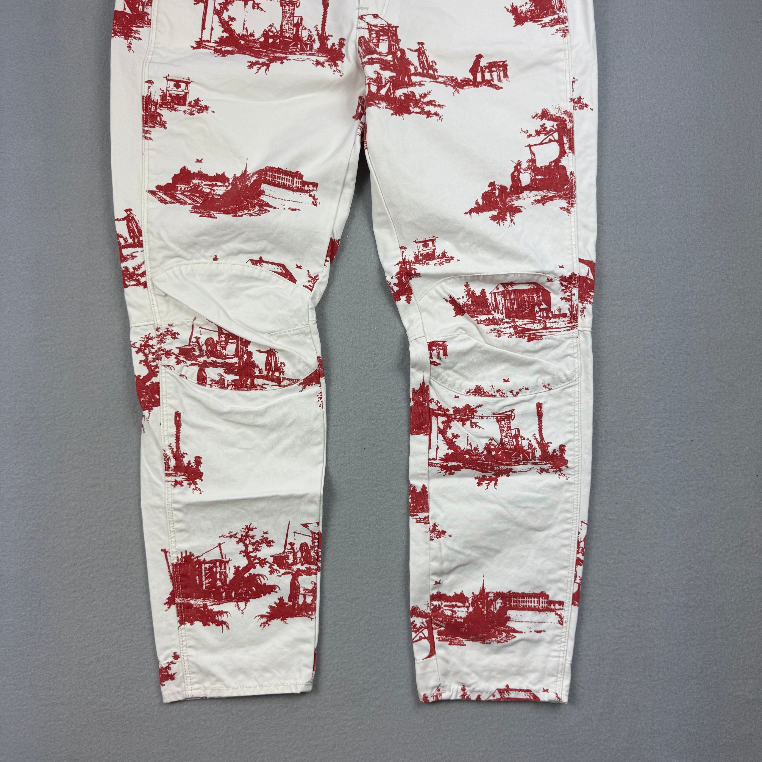 Women`s G-Star Raw Pharrell Williams Elwood White & Red Printed Denim Jeans Size W27 L30 image 4