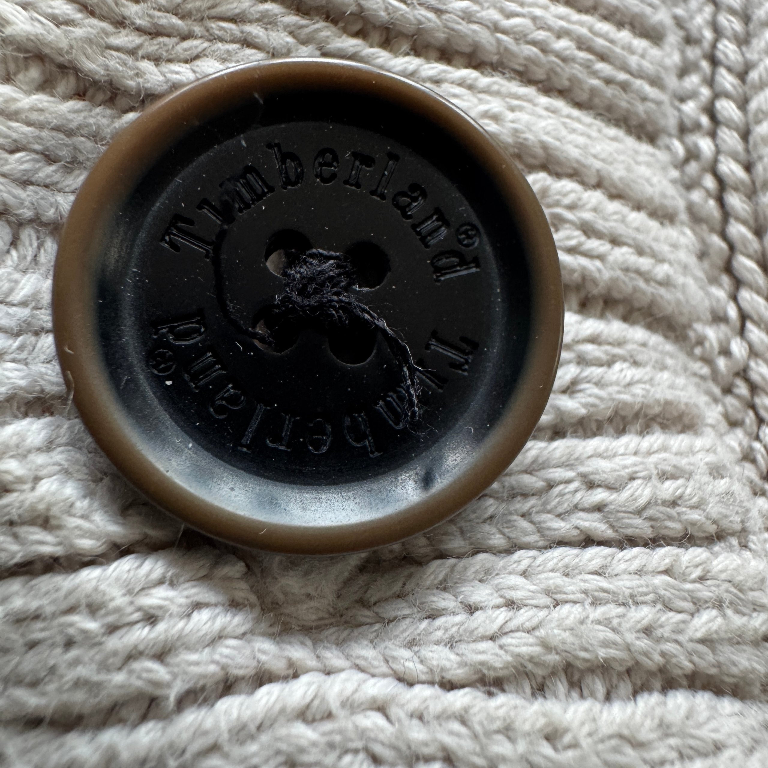 Timberland Men's XXL Beige Heavyweight Cotton Knit Button Neck Jumper Pullover image 4
