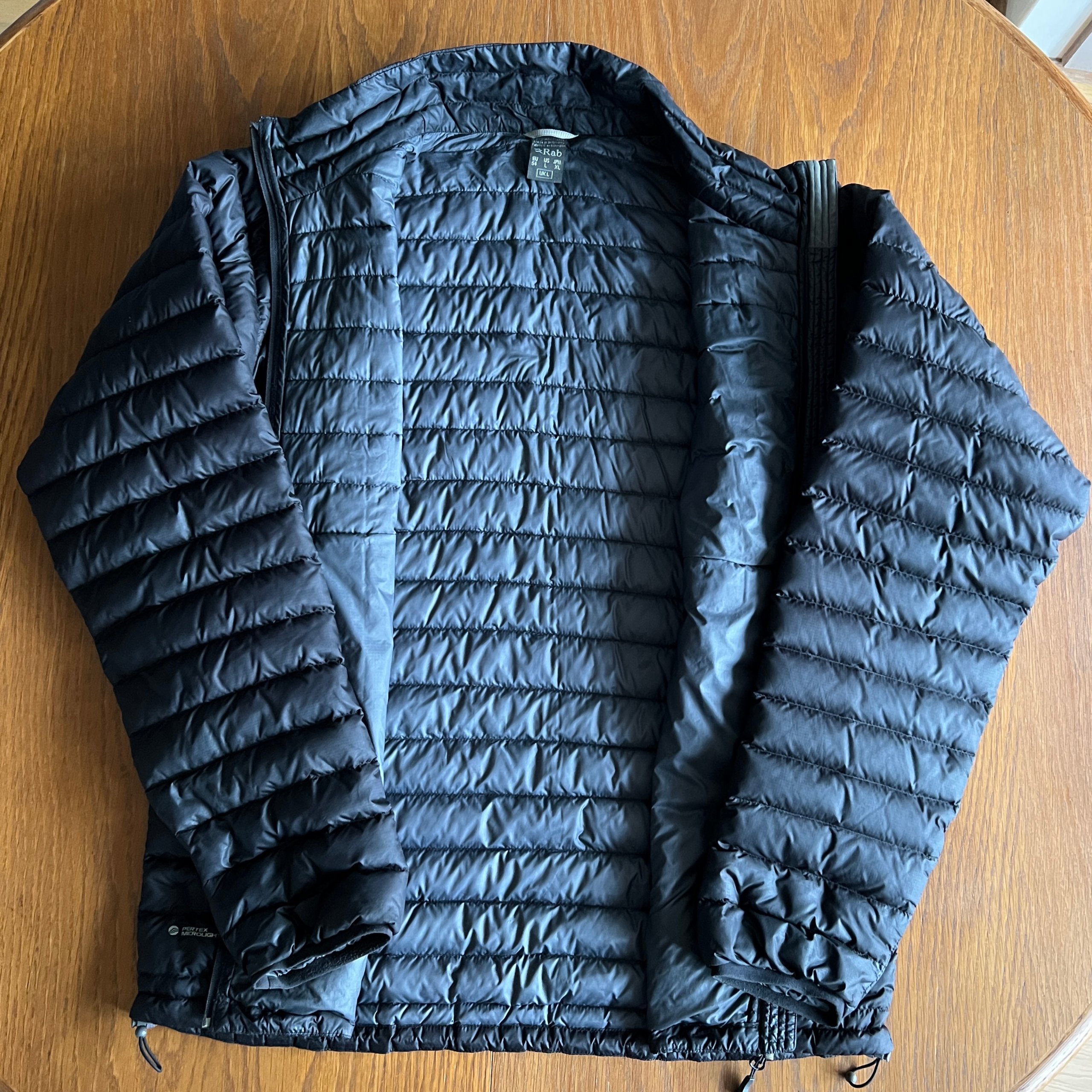 Rab Mens Microlight Down Jacket Black Size L Lightweight Puffer Coat QDA-63 Trim image 2