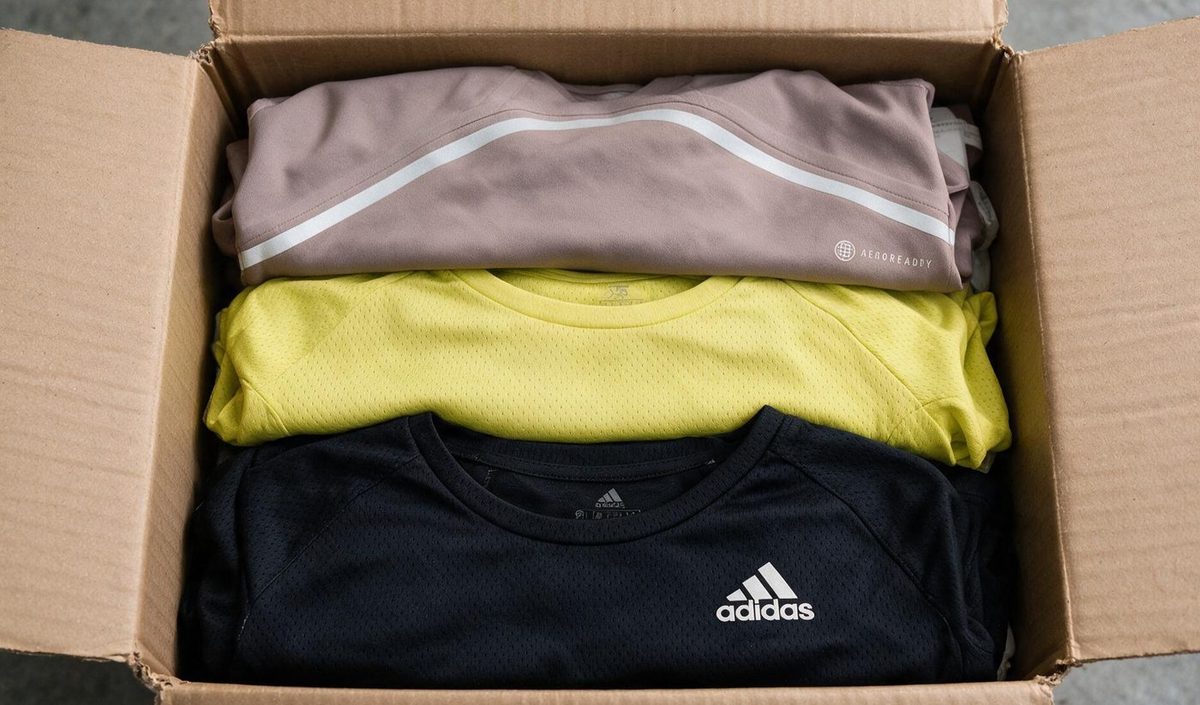 Caja 5x Camisetas y tops Adidas – lote mayorista 5 piezas, nuevo con etiqueta