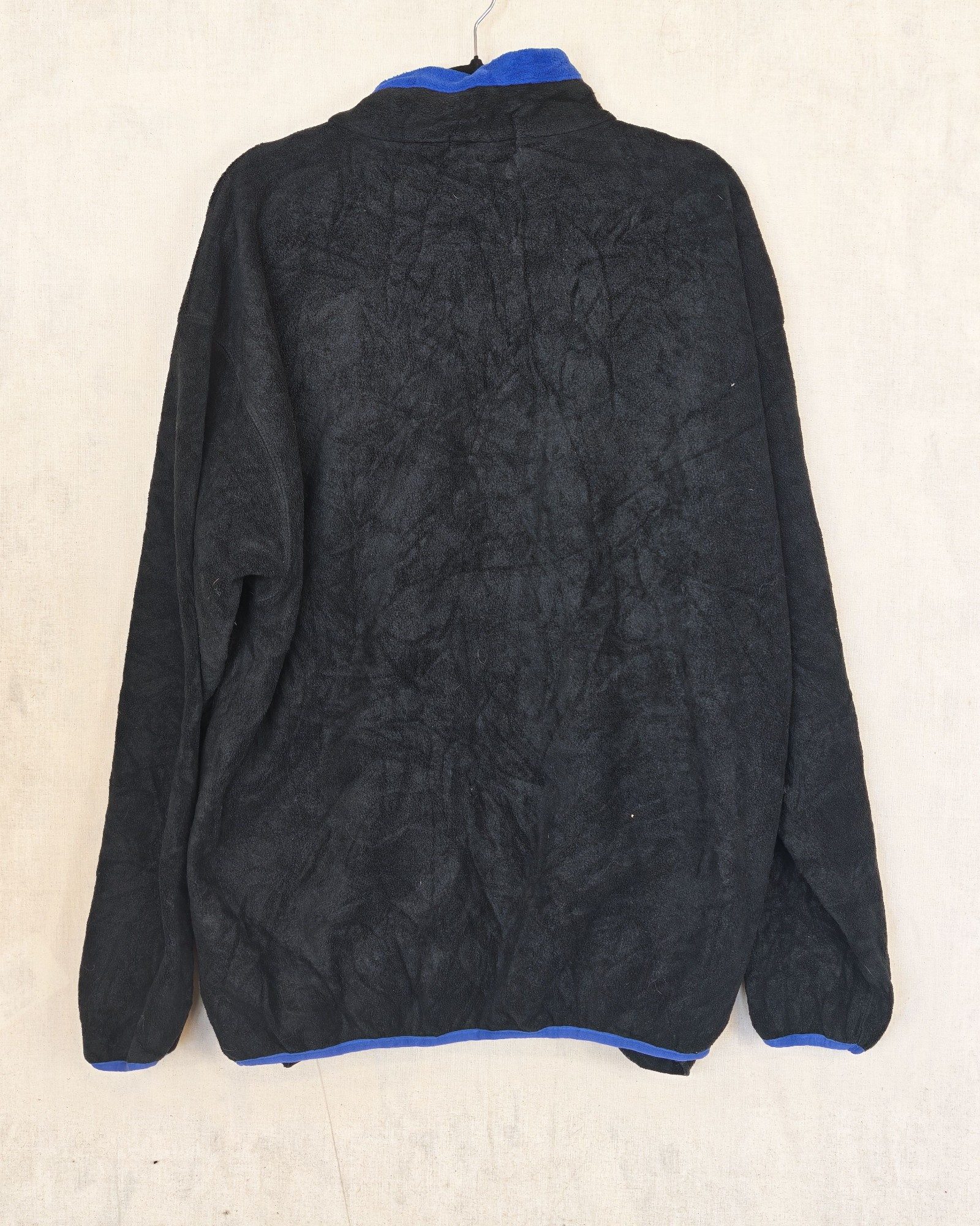 Vintage 90s Nautica Black & Blue Fleece Half-Zip Pullover Large Sailing Gorpcore Y2K image 2