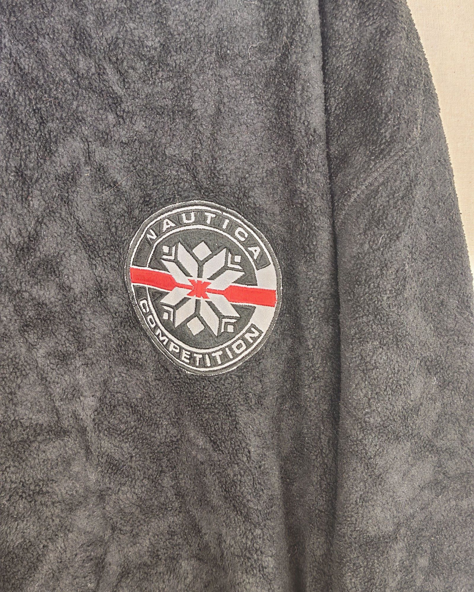 Vintage 90s Nautica Black & Blue Fleece Half-Zip Pullover Large Sailing Gorpcore Y2K image 6