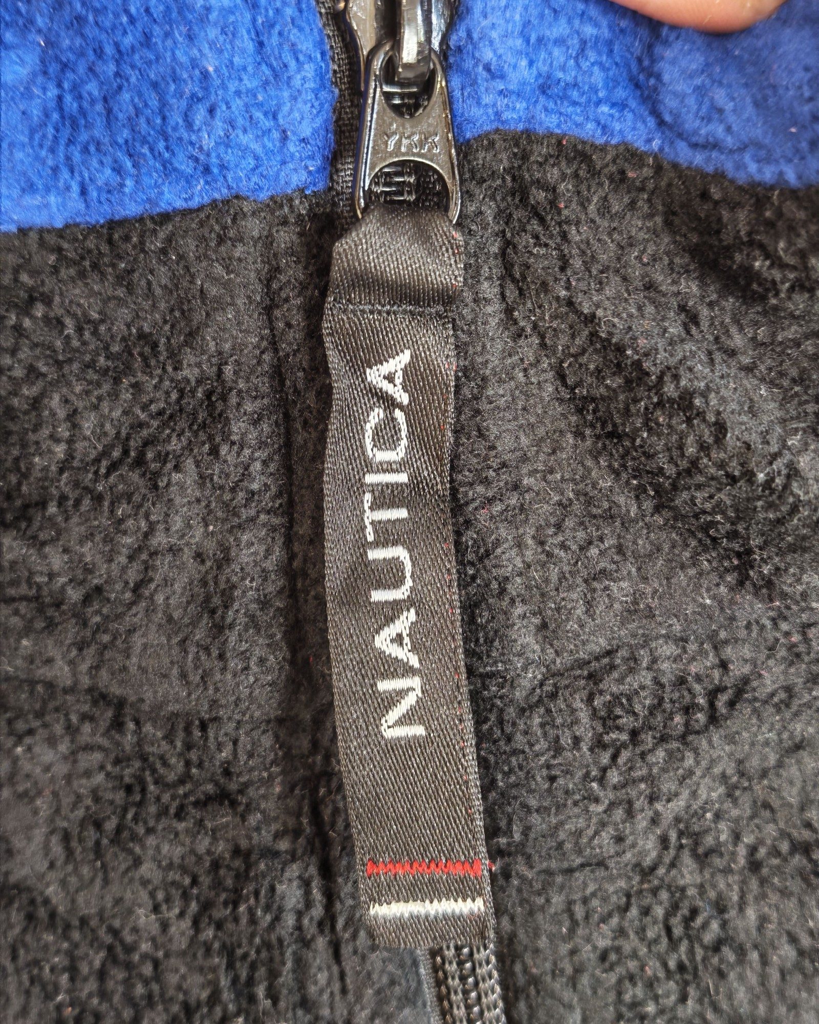 Vintage 90s Nautica Black & Blue Fleece Half-Zip Pullover Large Sailing Gorpcore Y2K image 7