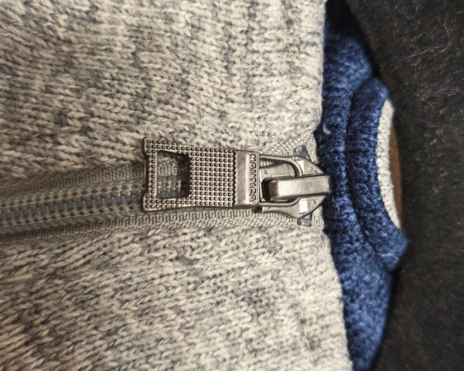 Nautica Grey Half-Zip Polyester Sweater Large image 8