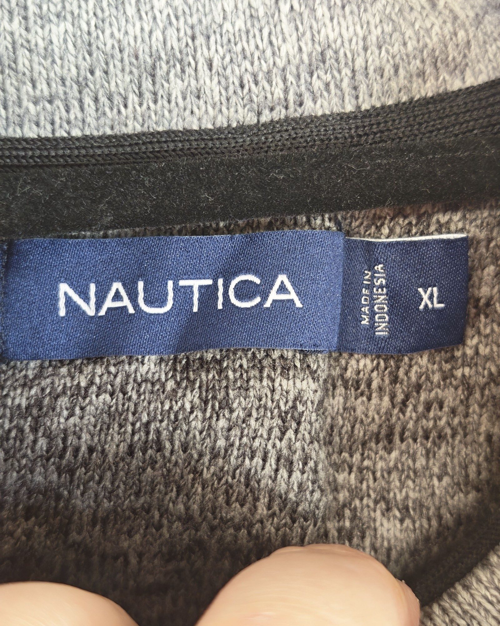 Nautica Grey Quarter Zip Sweater XL Sailing Gorpcore image 3