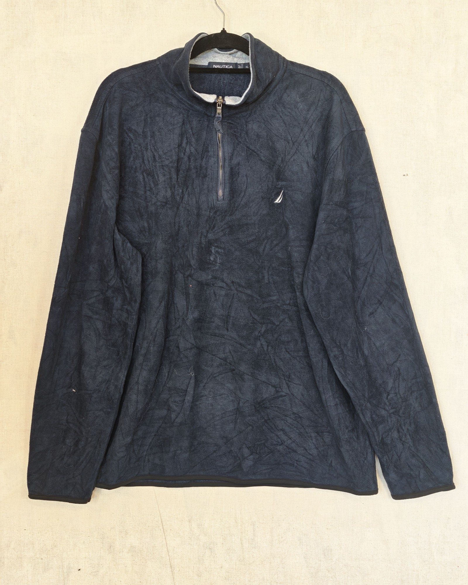 Nautica Navy Blue Fleece Half-Zip Jumper XL Sailing Gorpcore Streetwear