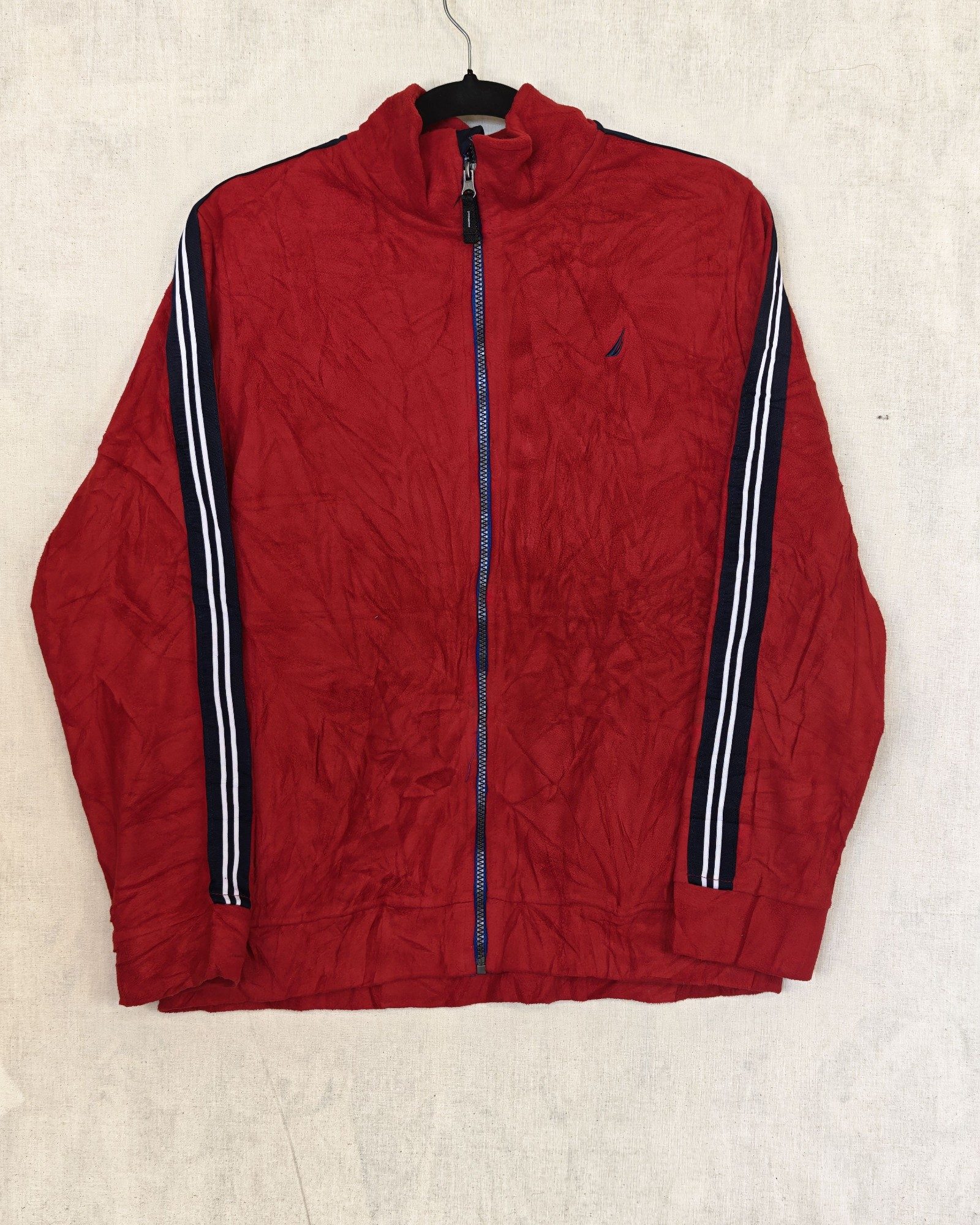 Nautica Red & Navy Zip-Up Unisex Track Jacket XL 18/20 Sailing Gorpcore Streetwear