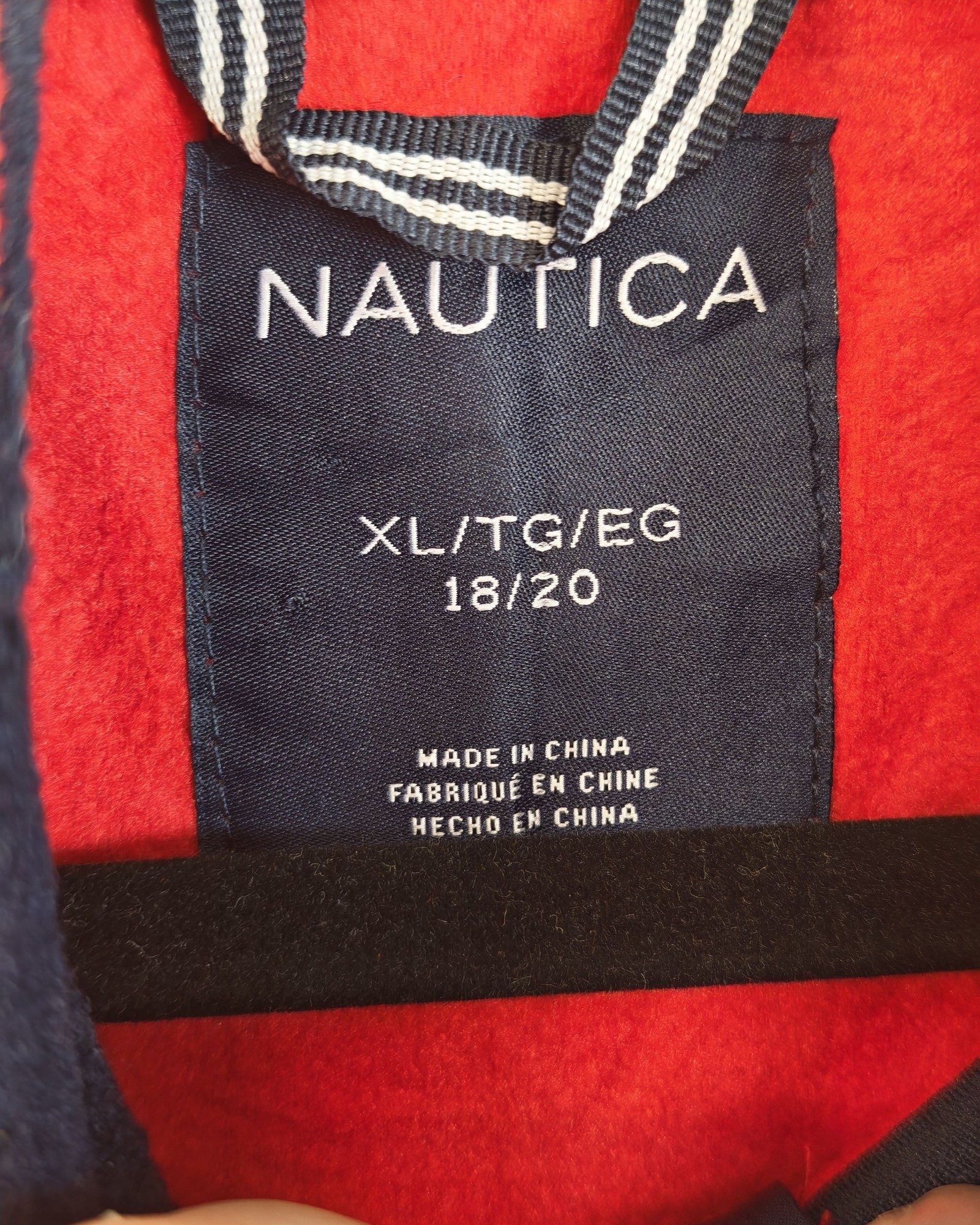 Nautica Red Fleece Full-Zip Unisex Jacket XL 18/20 Polyester Sailing Gorpcore Streetwear image 3