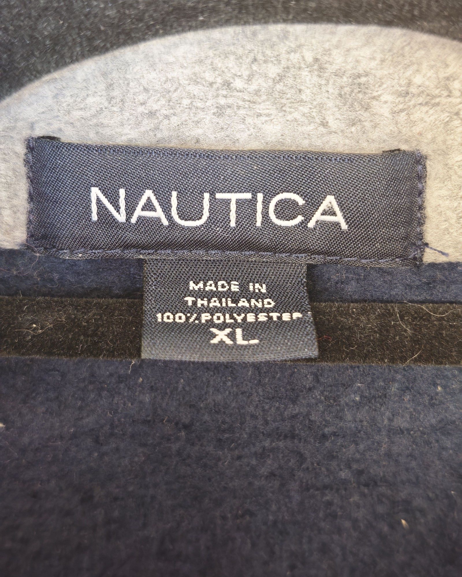 Nautica Navy Blue Fleece Half-Zip Pullover XL 100% Polyester Sailing Gorpcore Streetwear image 3