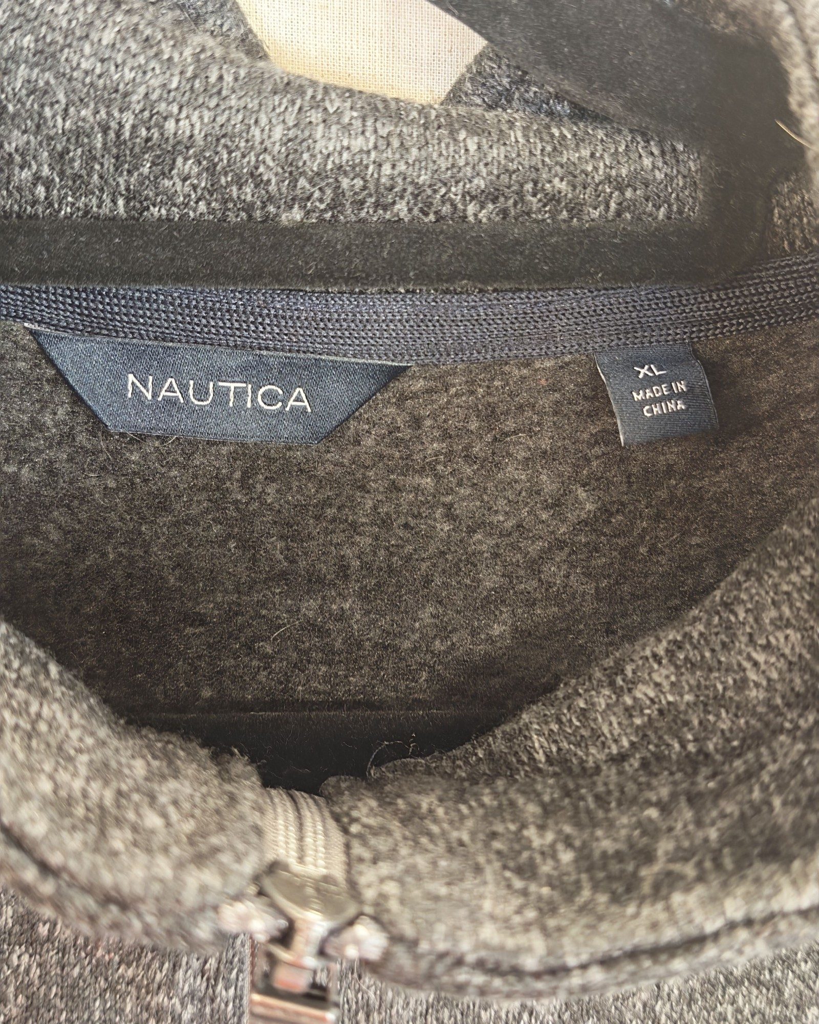 Nautica Grey Polyester Quarter Zip Sweater XL Sailing Gorpcore Streetwear image 3