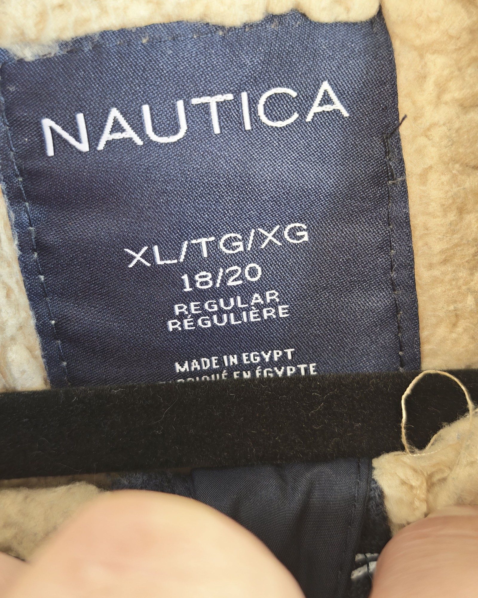 Nautica Beige Fleece Full Zip Unisex Sherpa Fleece Jacket XL 18/20 Sailing Gorpcore Streetwear image 3