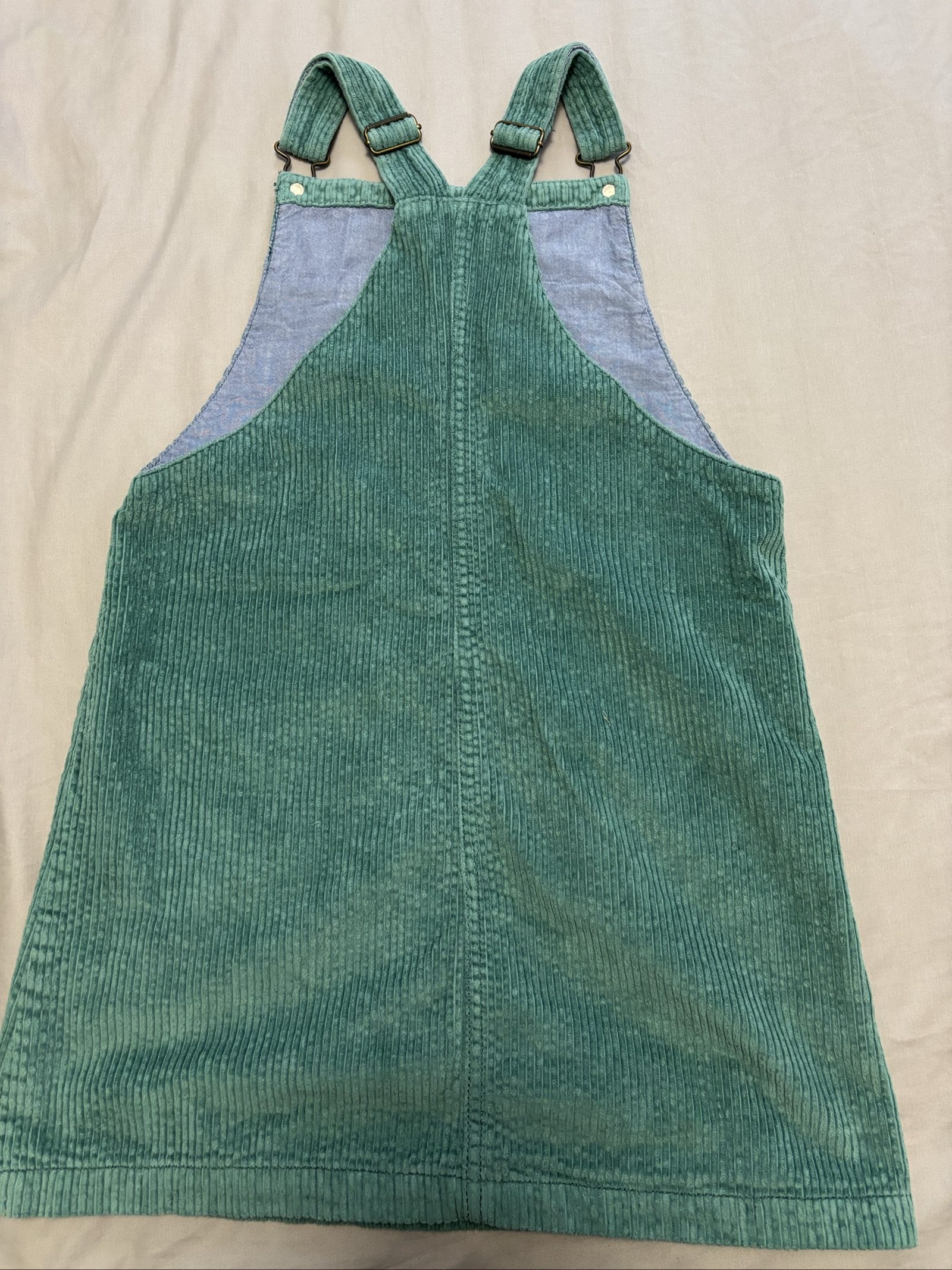 FatFace Green Corduroy Pinafore Dress age 10/11 Cotton image 4