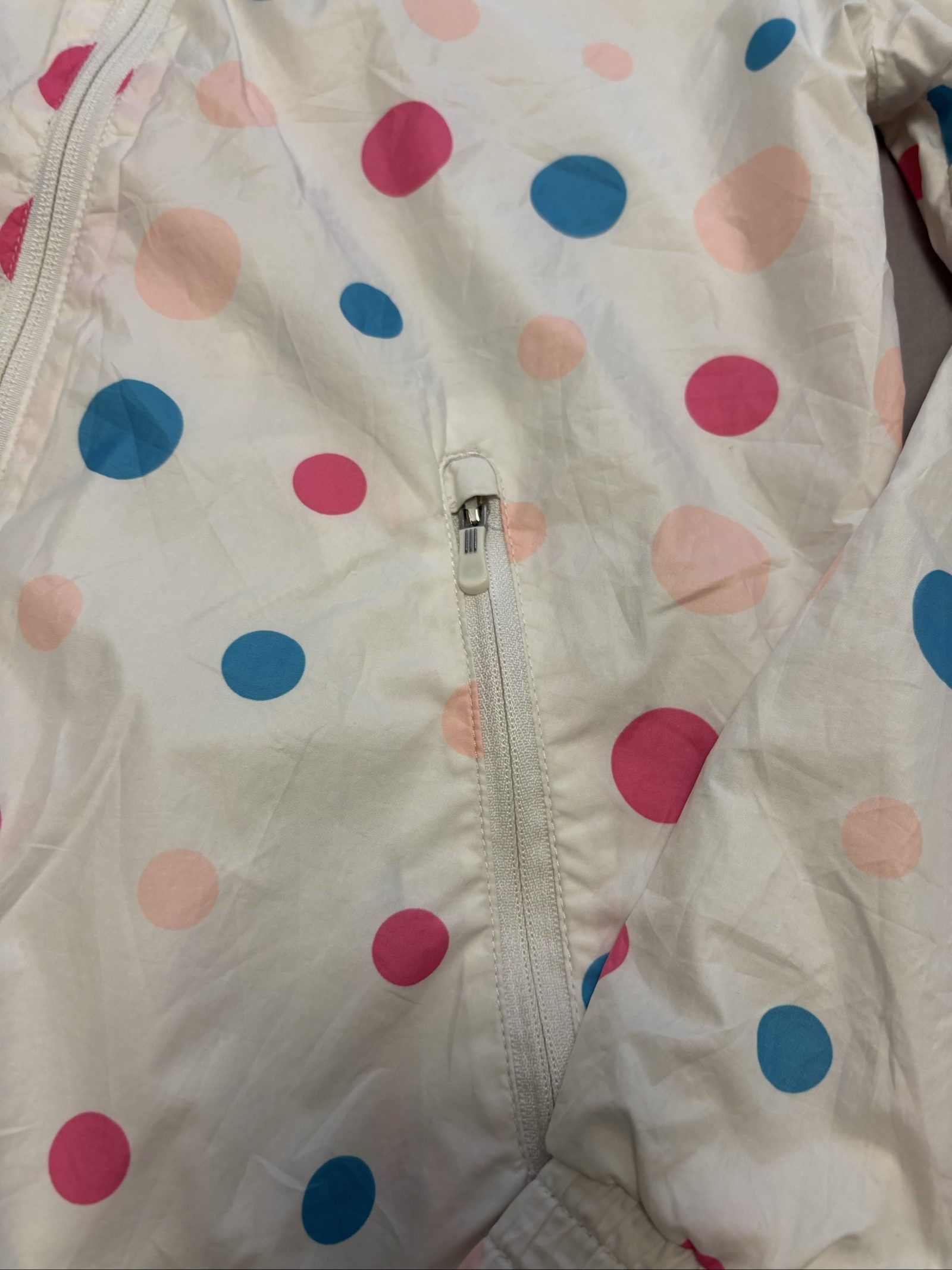 Adidas Women's White Multi Polka Dot Windbreaker Jacket XS N image 3
