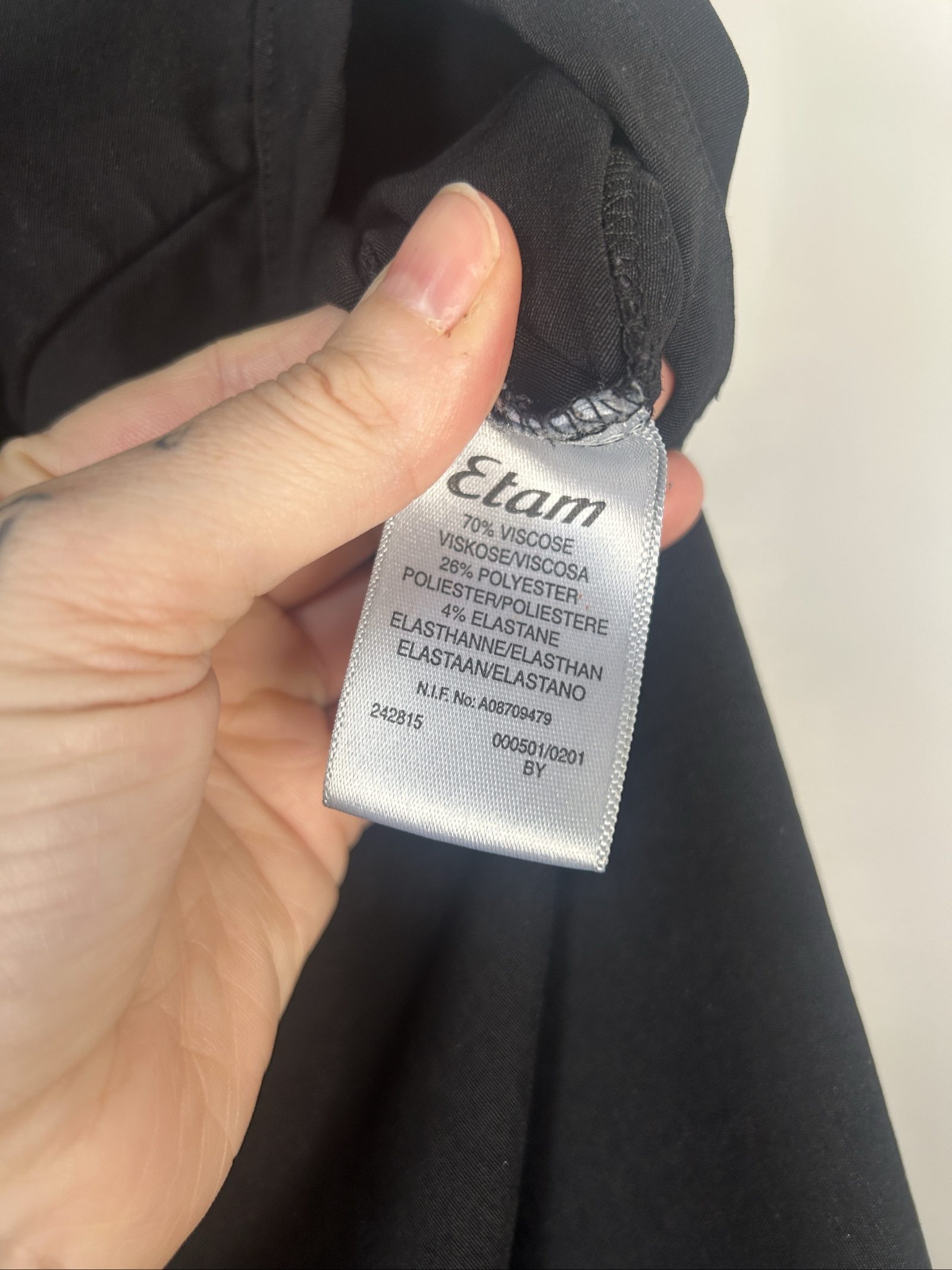 Etam Vintage Black Viscose Blend Slip Dress large image 5