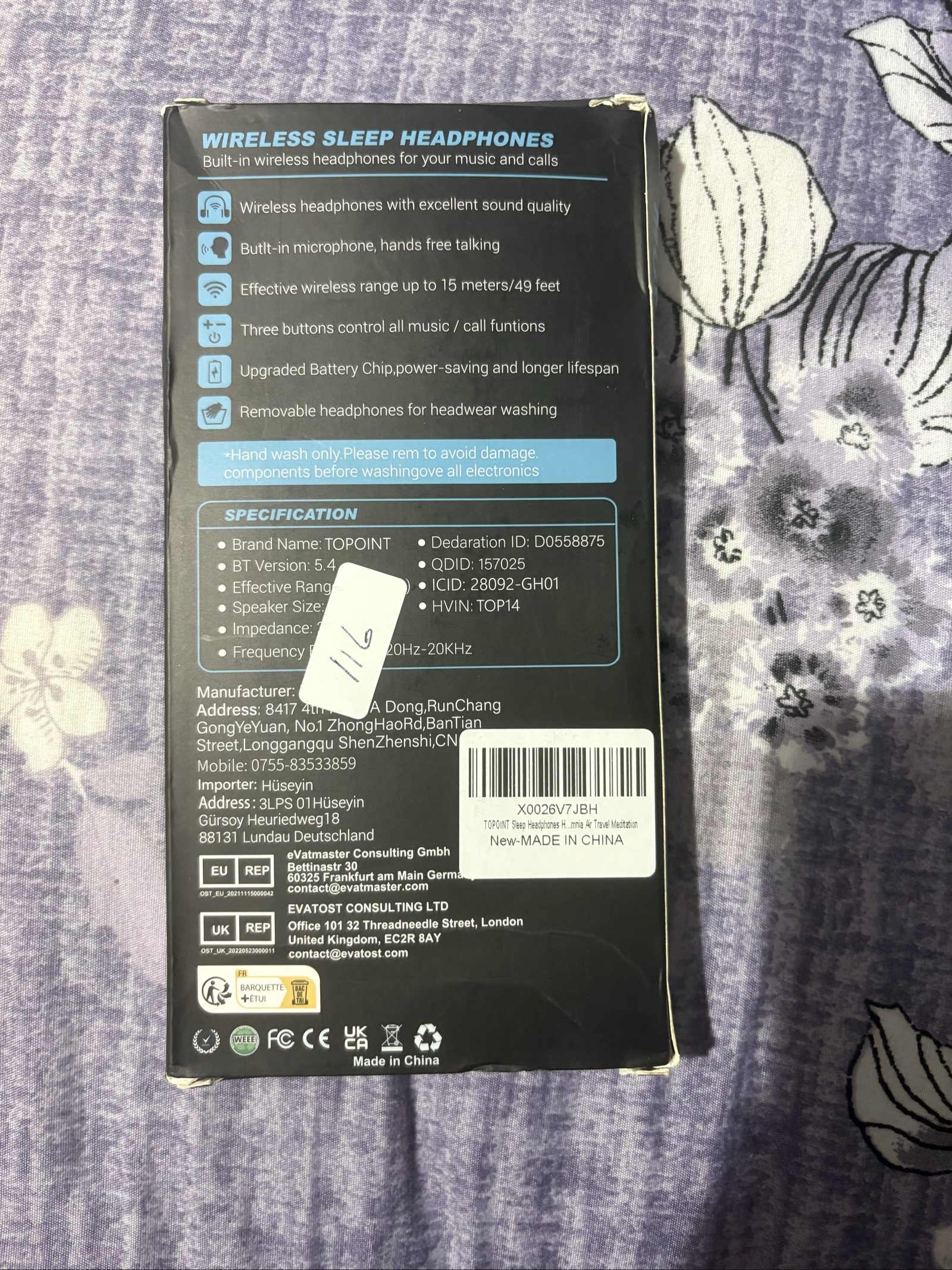 Topoint Wireless Sports Headphones Bluetooth 5.4 Black image 2