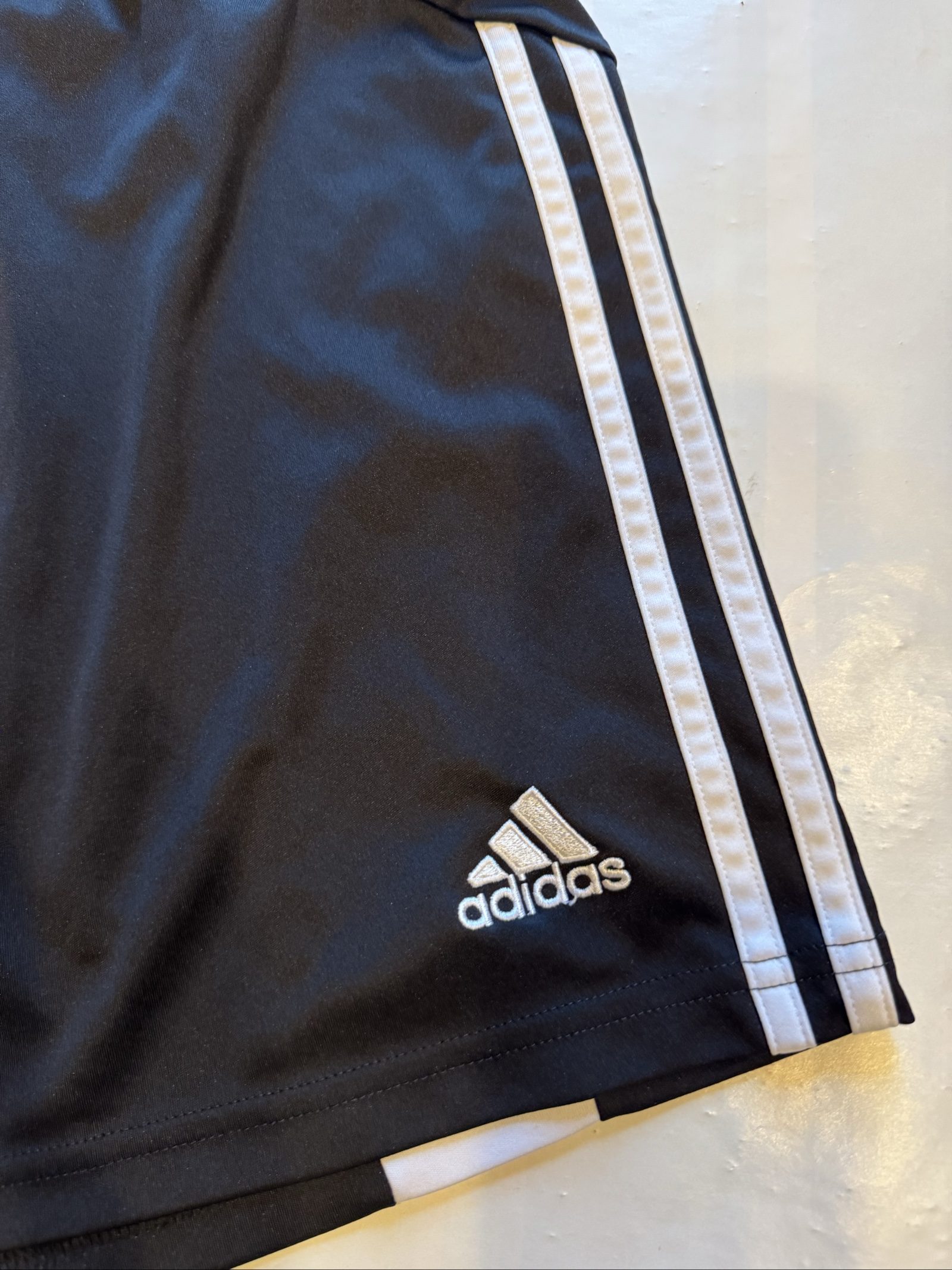 Men’s Adidas ClimaLite Athletic Shorts – Black White – Large image 2