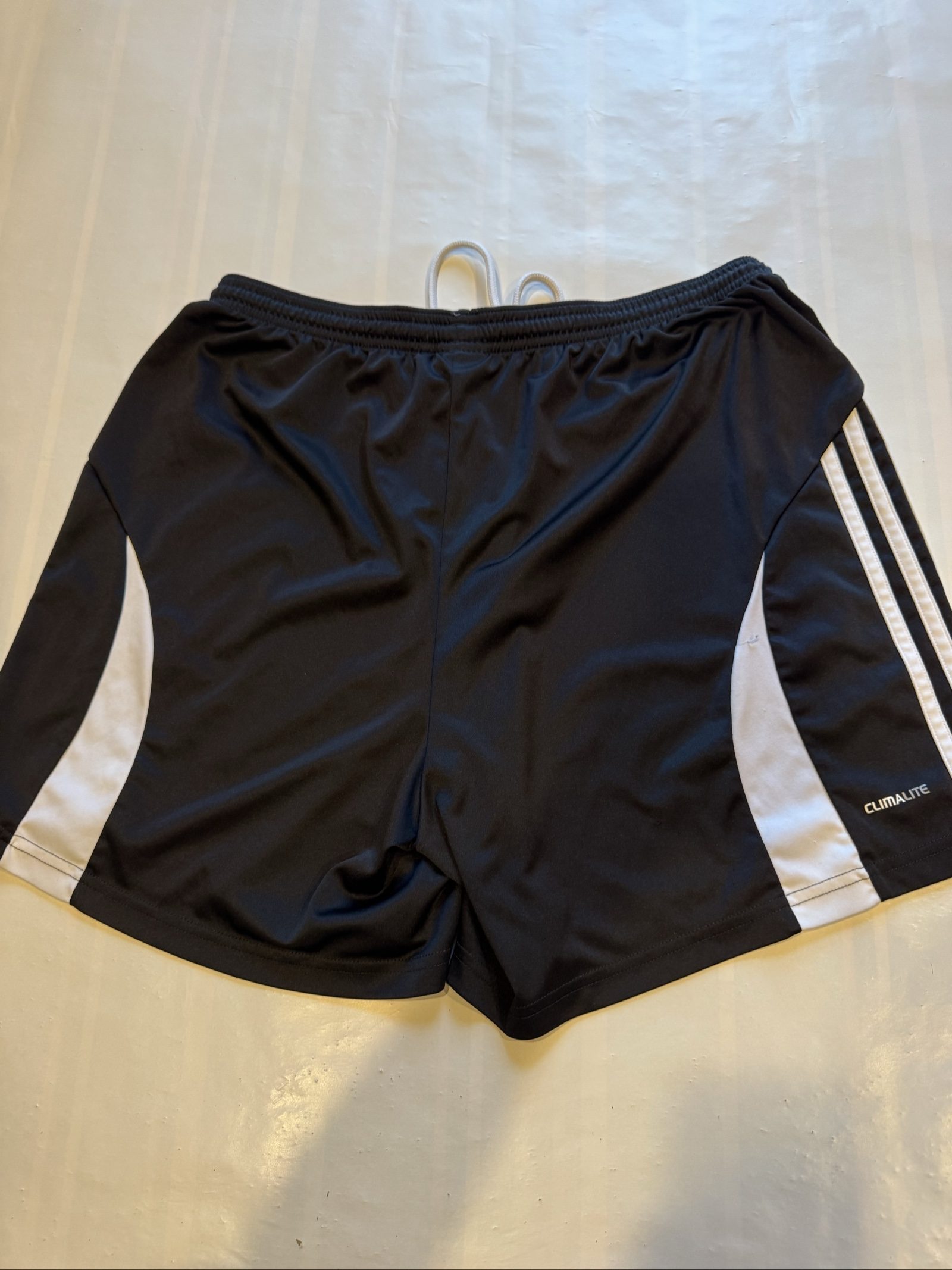 Men’s Adidas ClimaLite Athletic Shorts – Black White – Large image 5