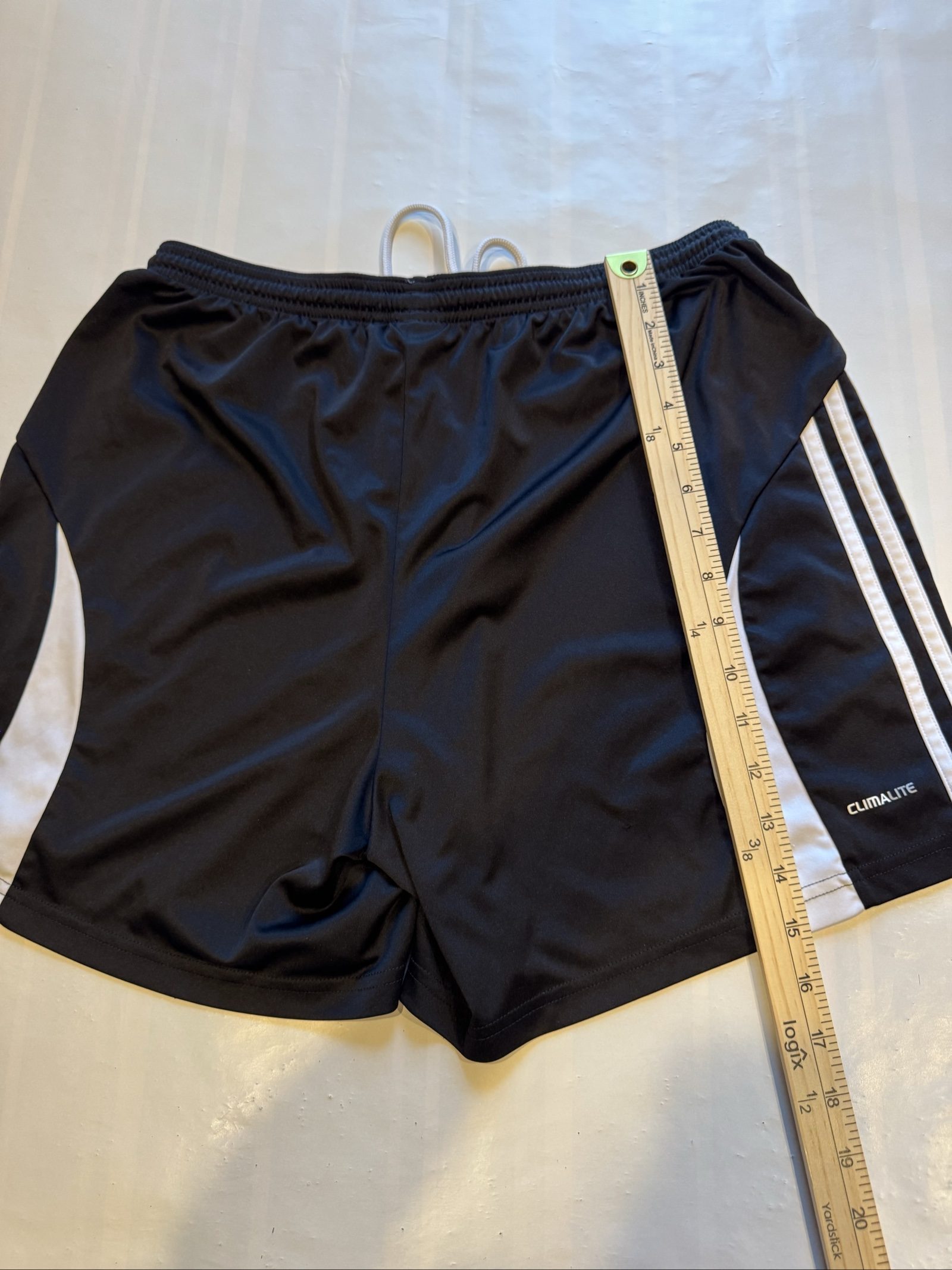 Men’s Adidas ClimaLite Athletic Shorts – Black White – Large image 6