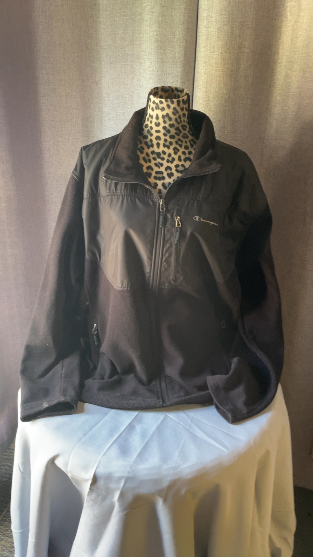 Champion Black Fleece Jacket 2XL Full Zip Pockets