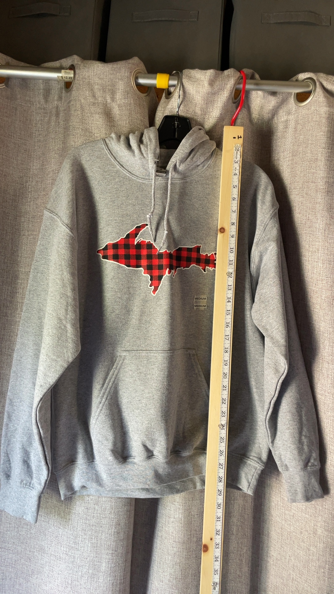 Gildan Women’s Medium Michigan Upper Peninsula Plaid Hoodie