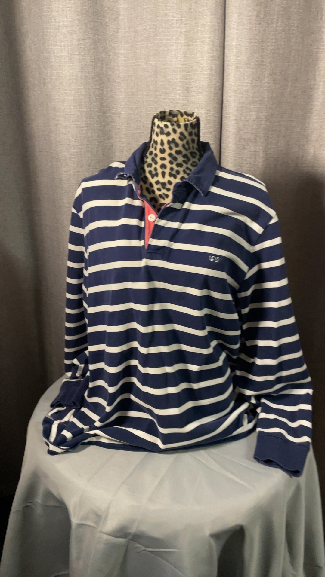 Vineyard Vines Navy & White Rugby Stripe Polo XL