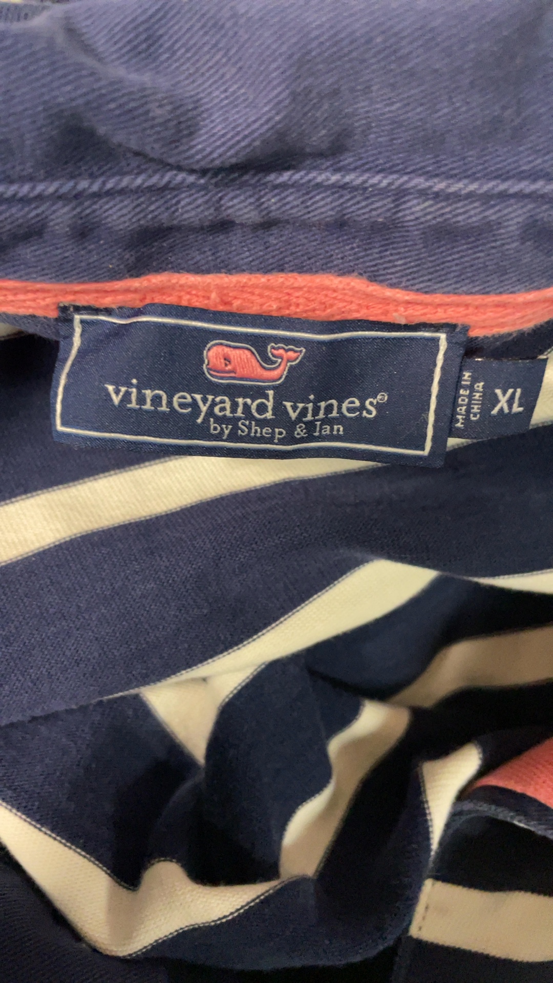 Vineyard Vines Navy & White Rugby Stripe Polo XL image 5