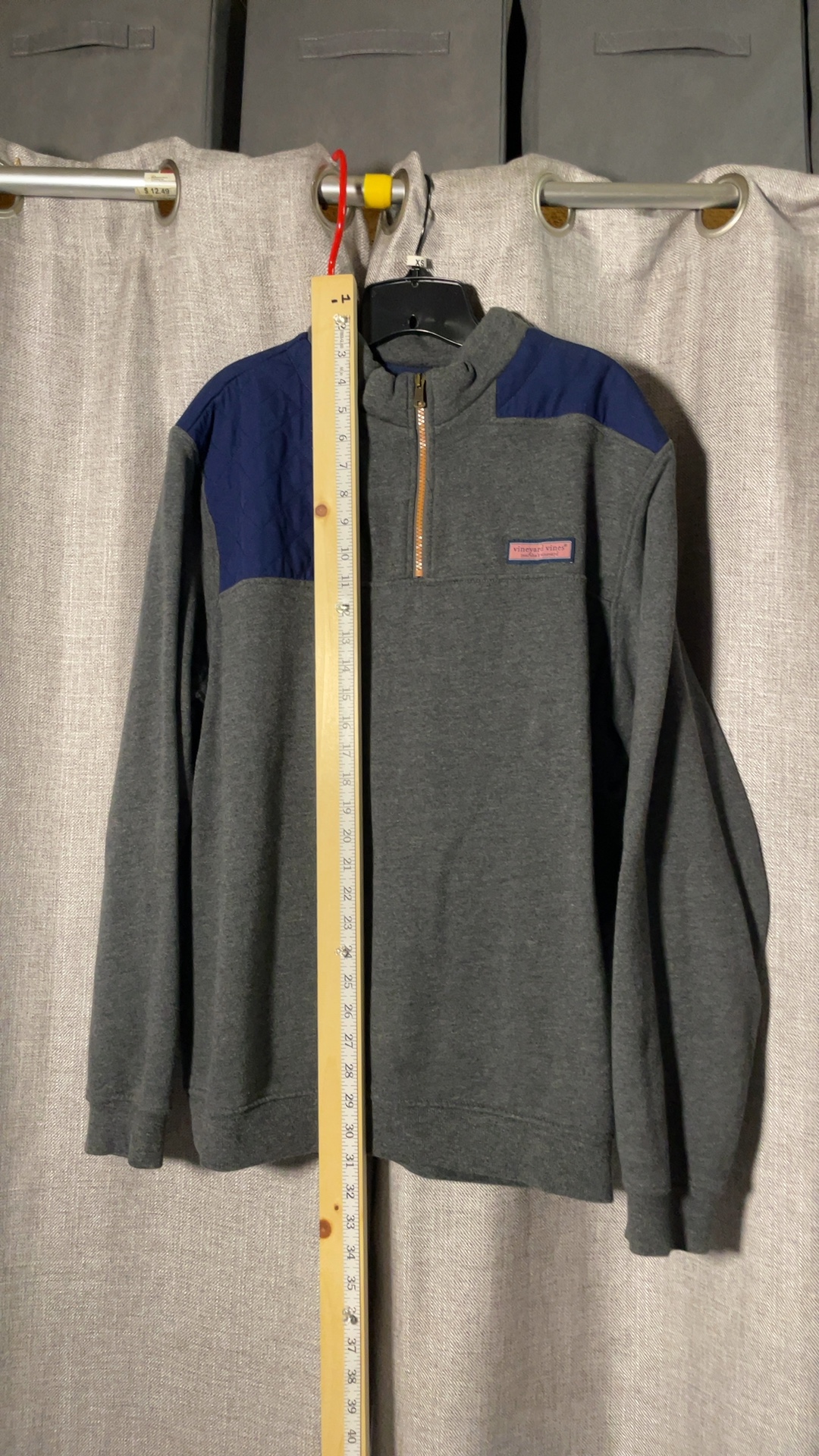 Vineyard Vines Size Large Gray & Blue Quarter-Zip image 9