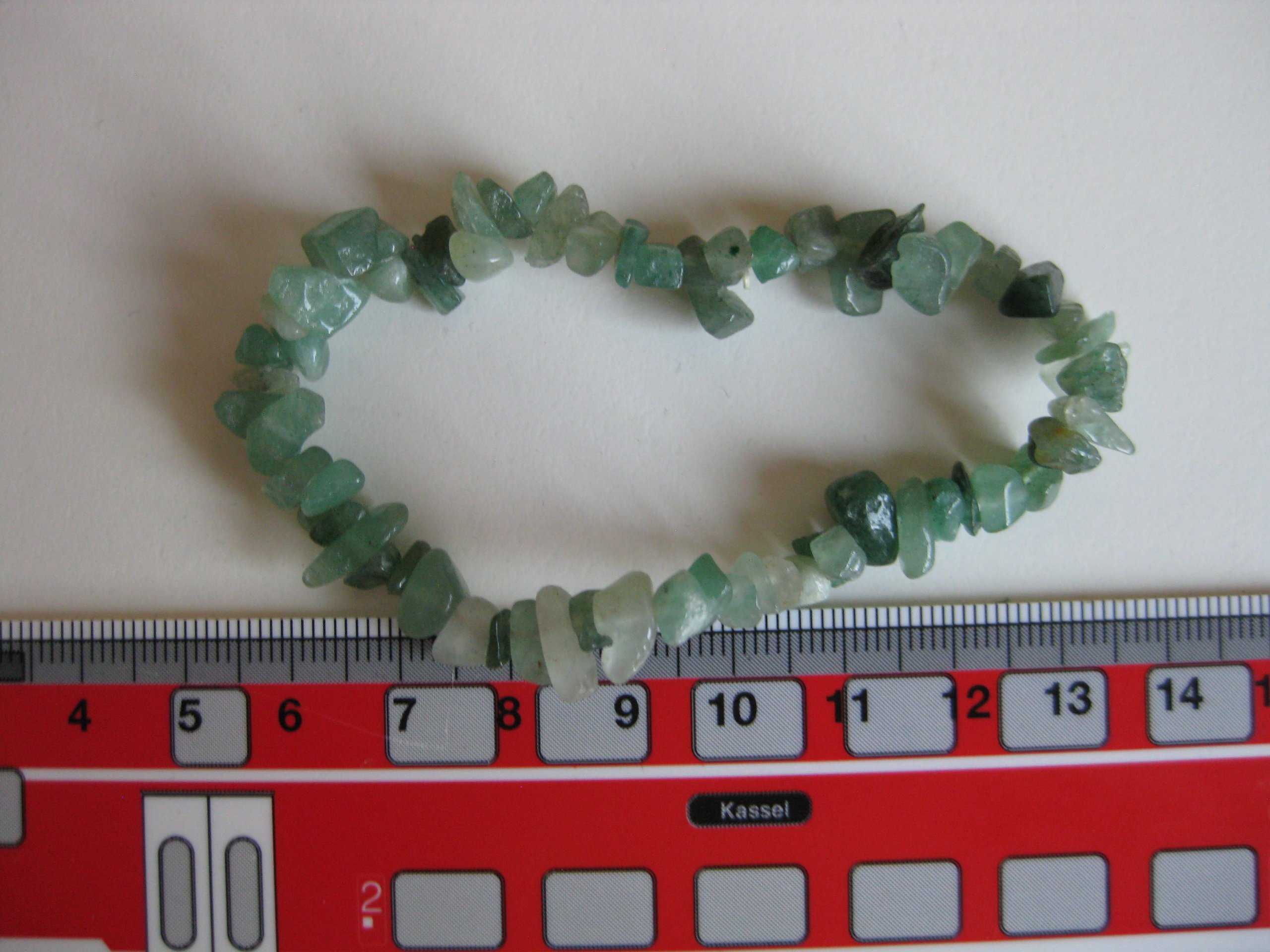 Green Stone Chip Beaded Bracelet Unisex Elastic image 10