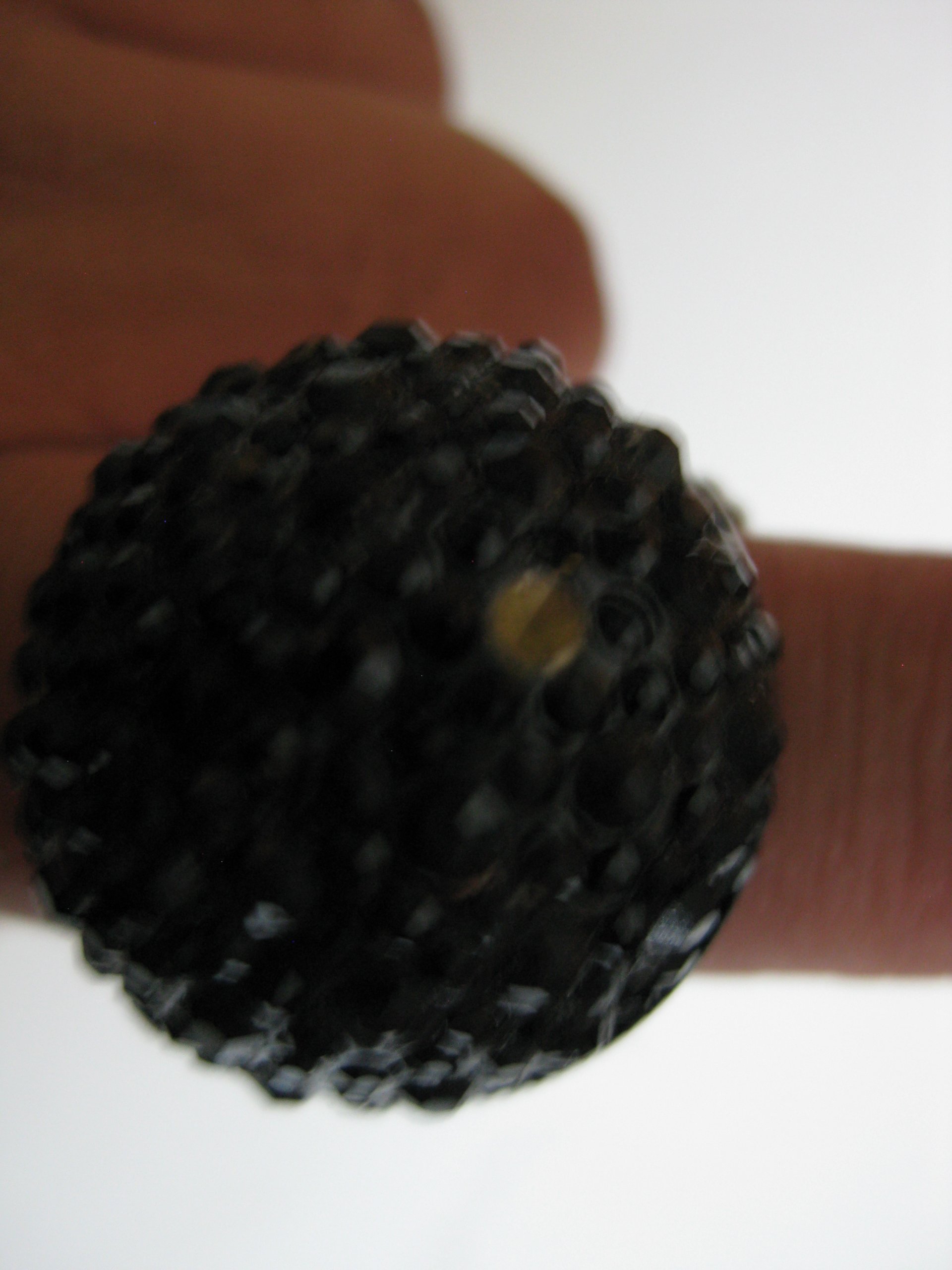 Black Crystal Dome Cocktail Ring Adjustable Size image 6