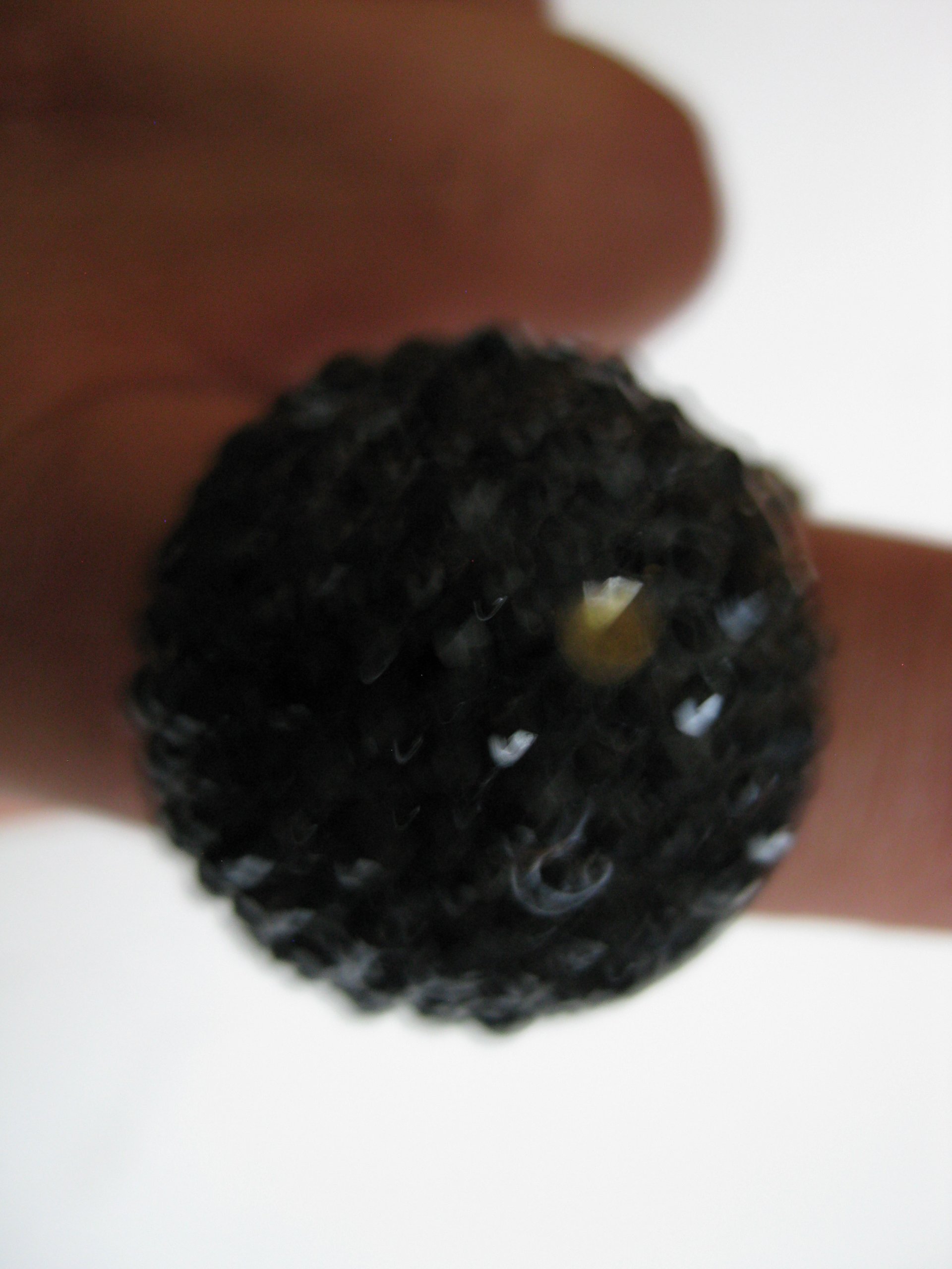 Black Crystal Dome Cocktail Ring Adjustable Size image 7