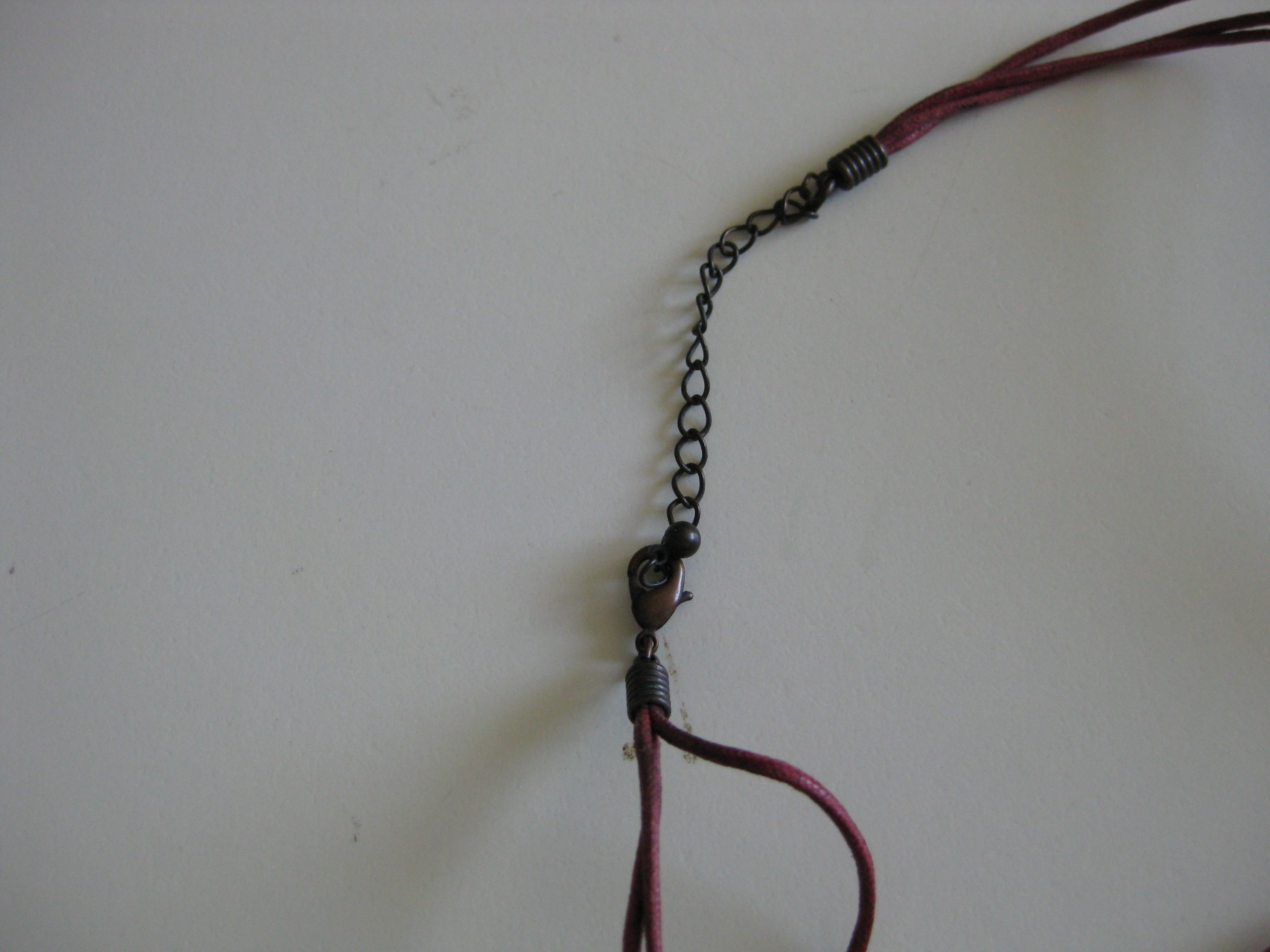 Red Pearl & Key Pendant Necklace with Red Cord Unisex image 4