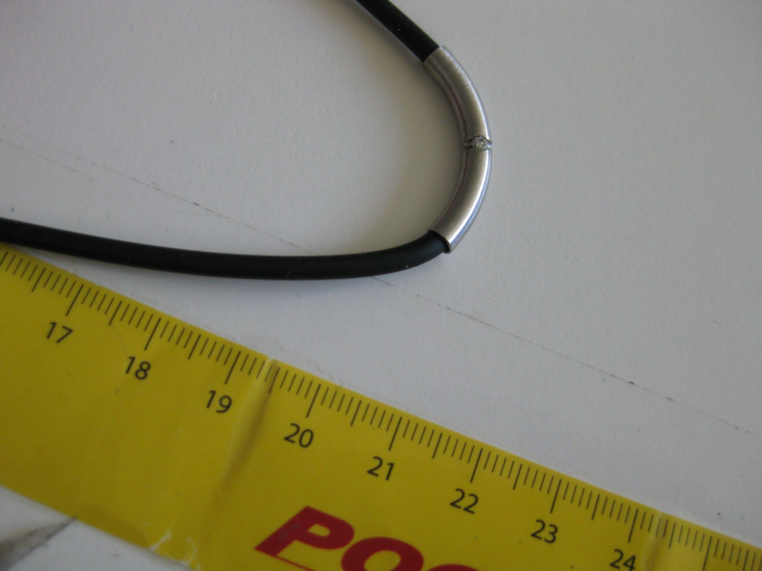 Black & Silver Rubber Cord Necklace with Metal Detail One Size image 6