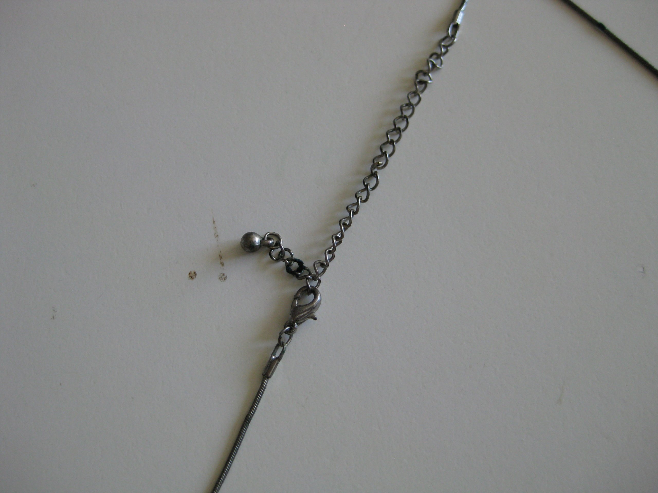 Silver Tone Necklace with Triple Clear Crystal Pendant image 6