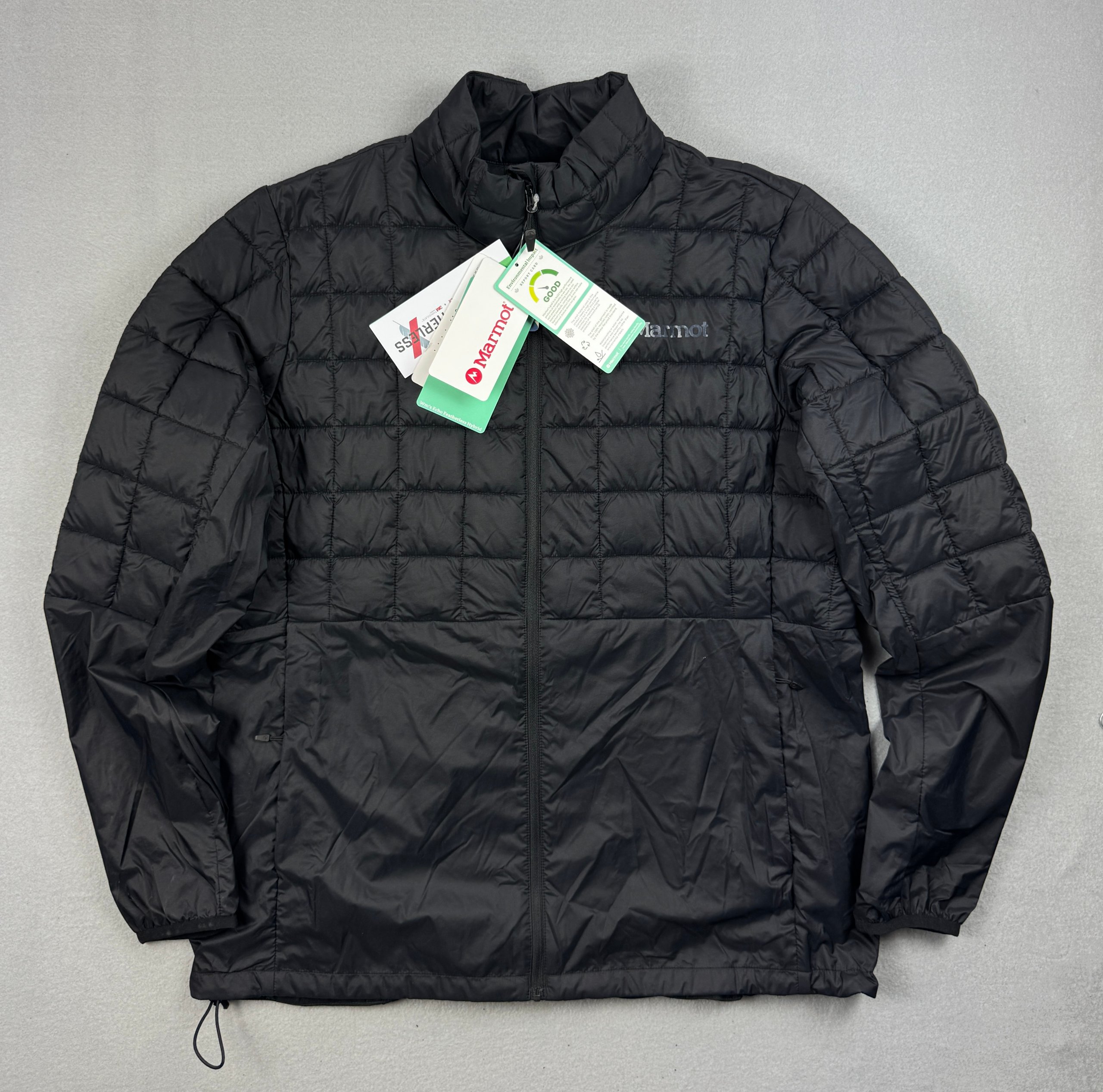 Women`s Marmot Echo Featherless Black Hybrid Quilted Lightweight Jacket Size XL