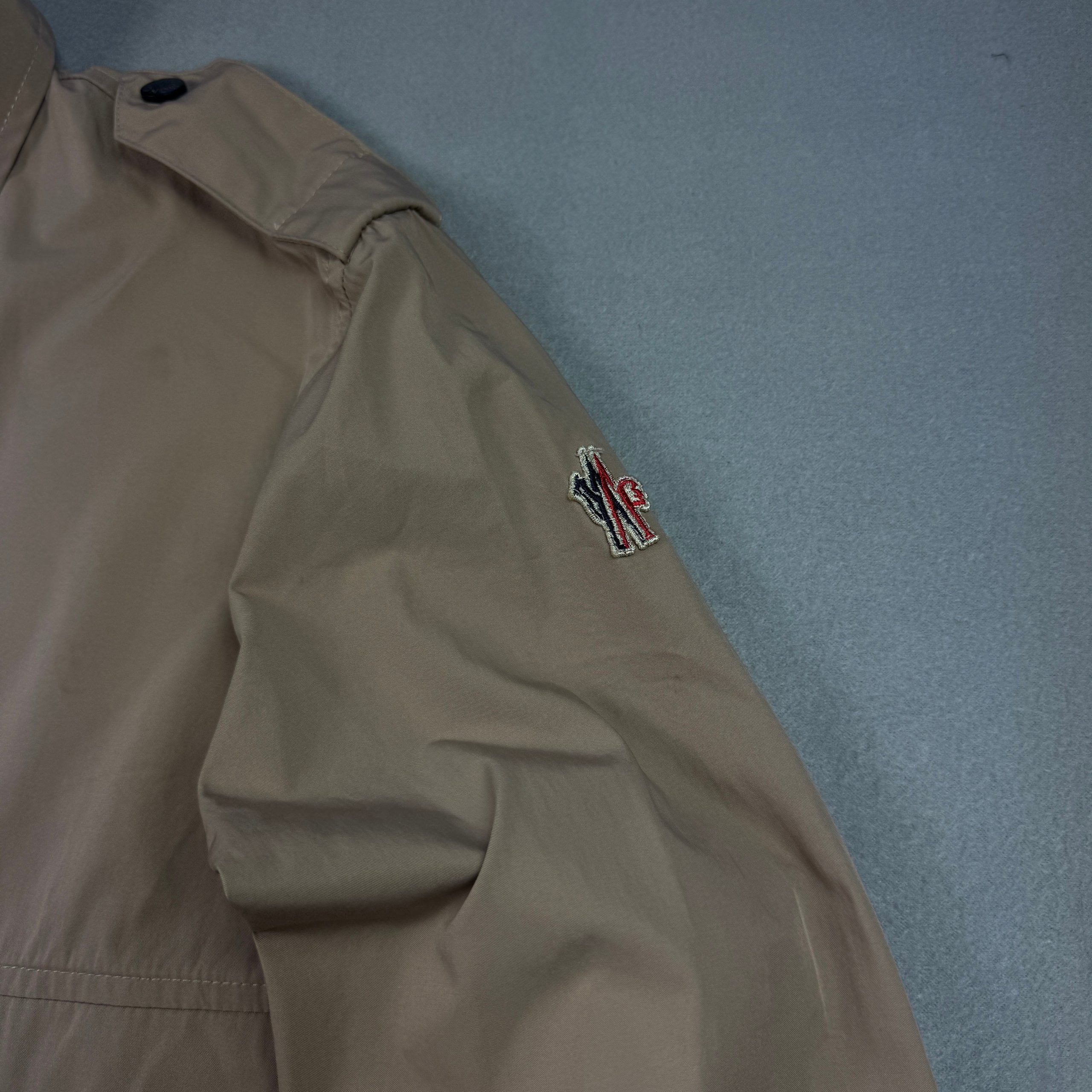 Moncler Grenoble Safari Military Multipocket Beige Utility Overshirt Jacket Size L image 5