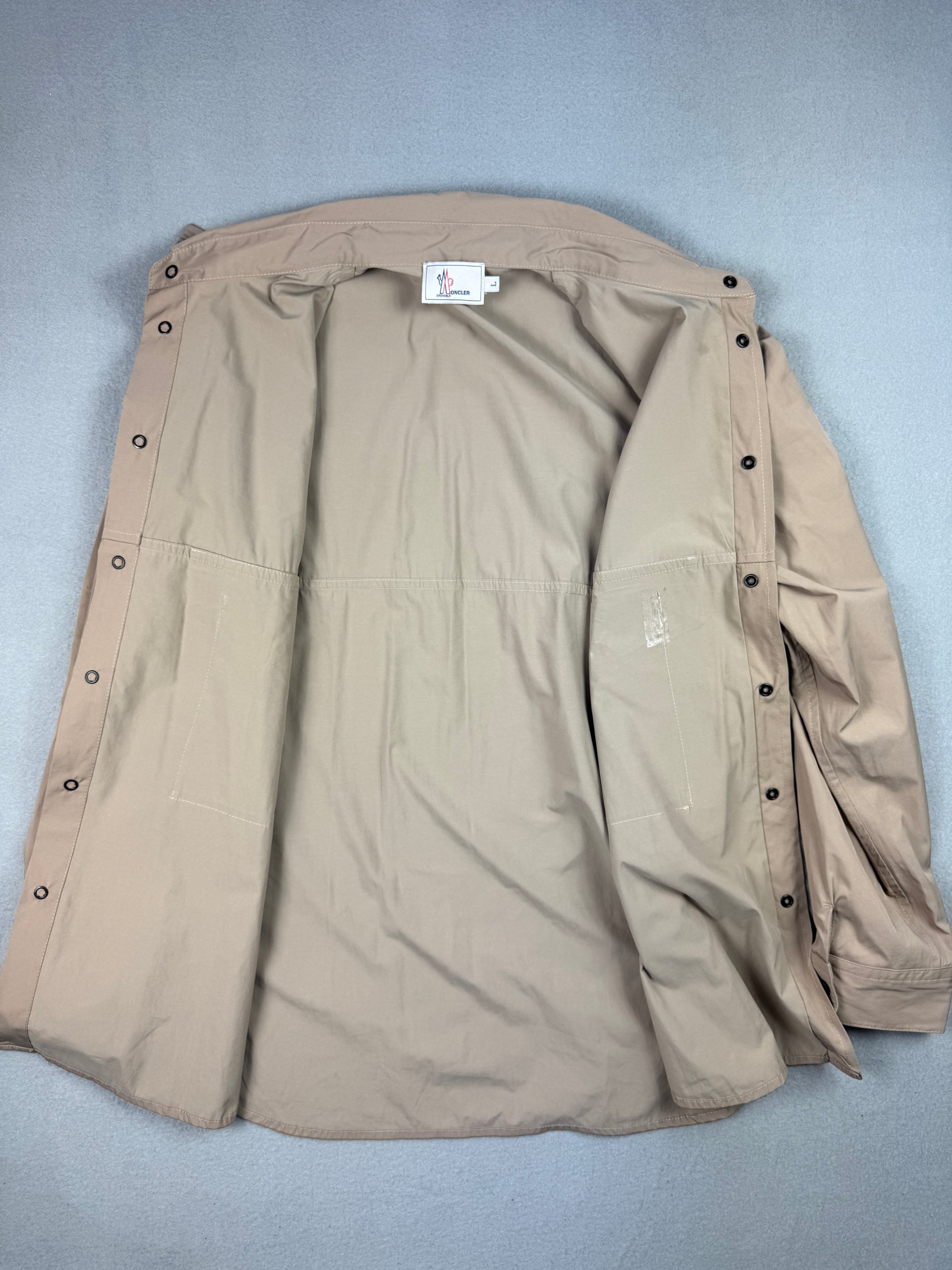 Moncler Grenoble Safari Military Multipocket Beige Utility Overshirt Jacket Size L image 7