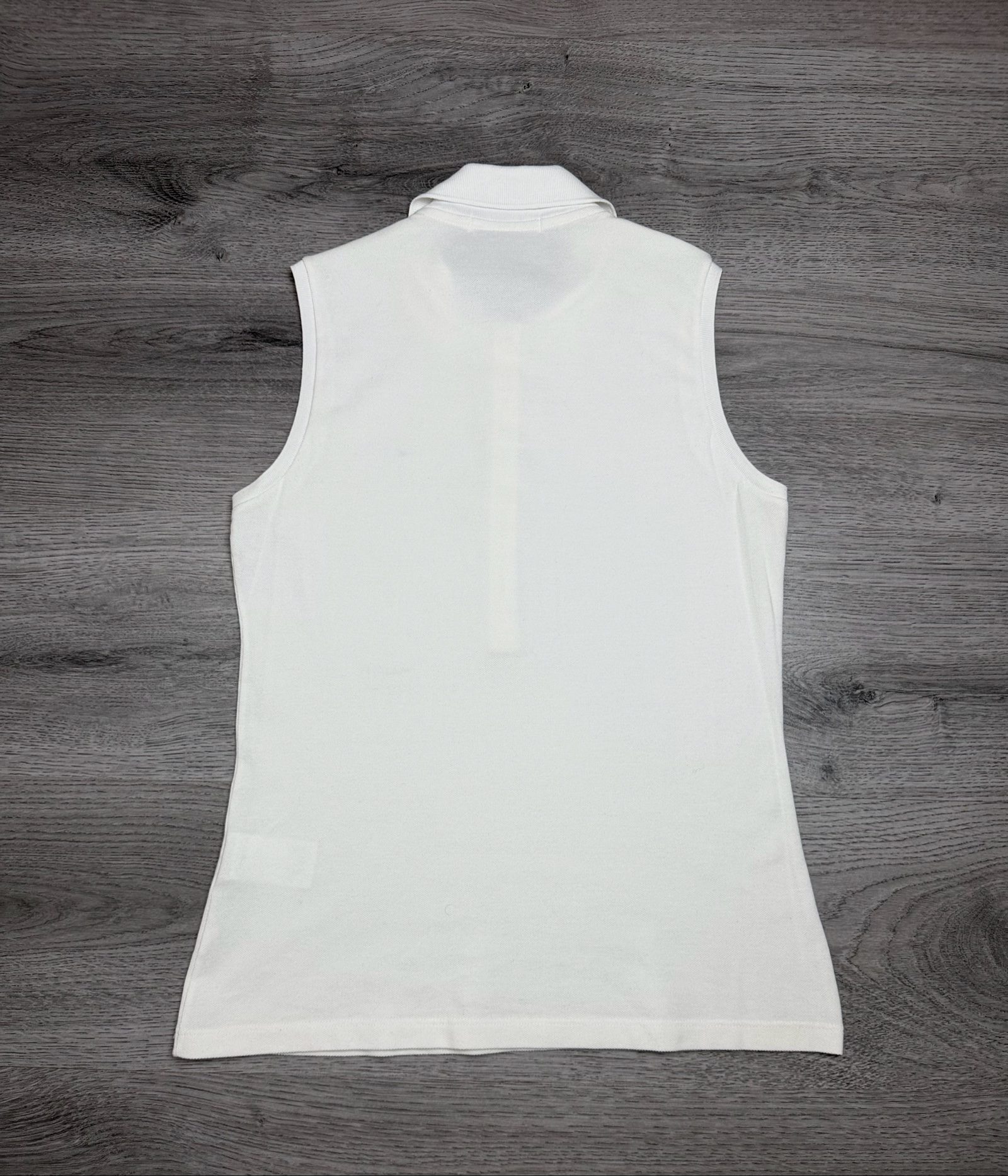 Lacoste Women White Sleeveless Polo Shirt Size 36 Cotton (1703) image 8