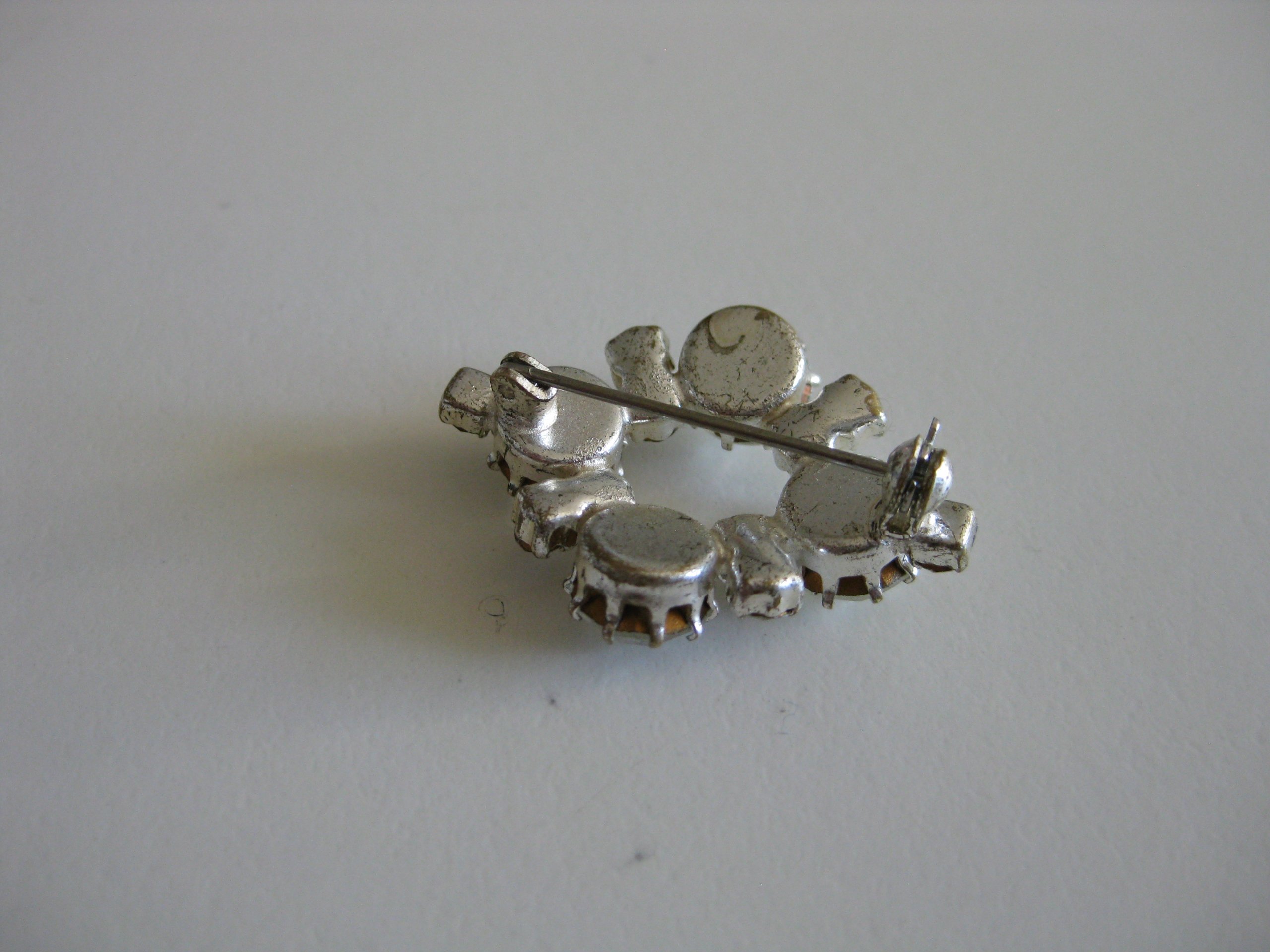 Clear Crystal Circle Brooch 5 cm Diameter Vintage Pin Jewel-Ja-3 image 4