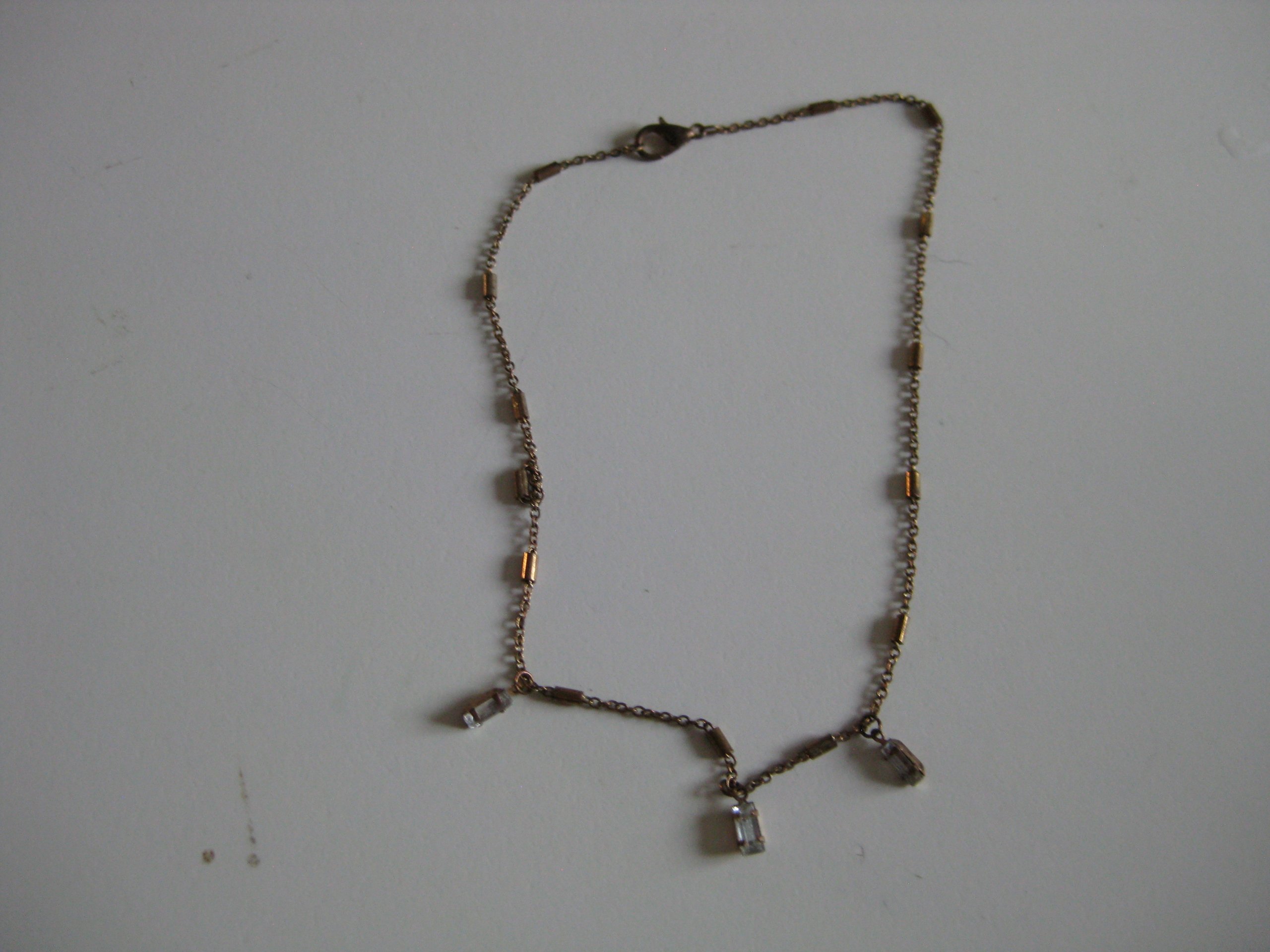 Vintage Gold Tone Clear Crystal Pendant Necklace Women Jewel-Ja-4