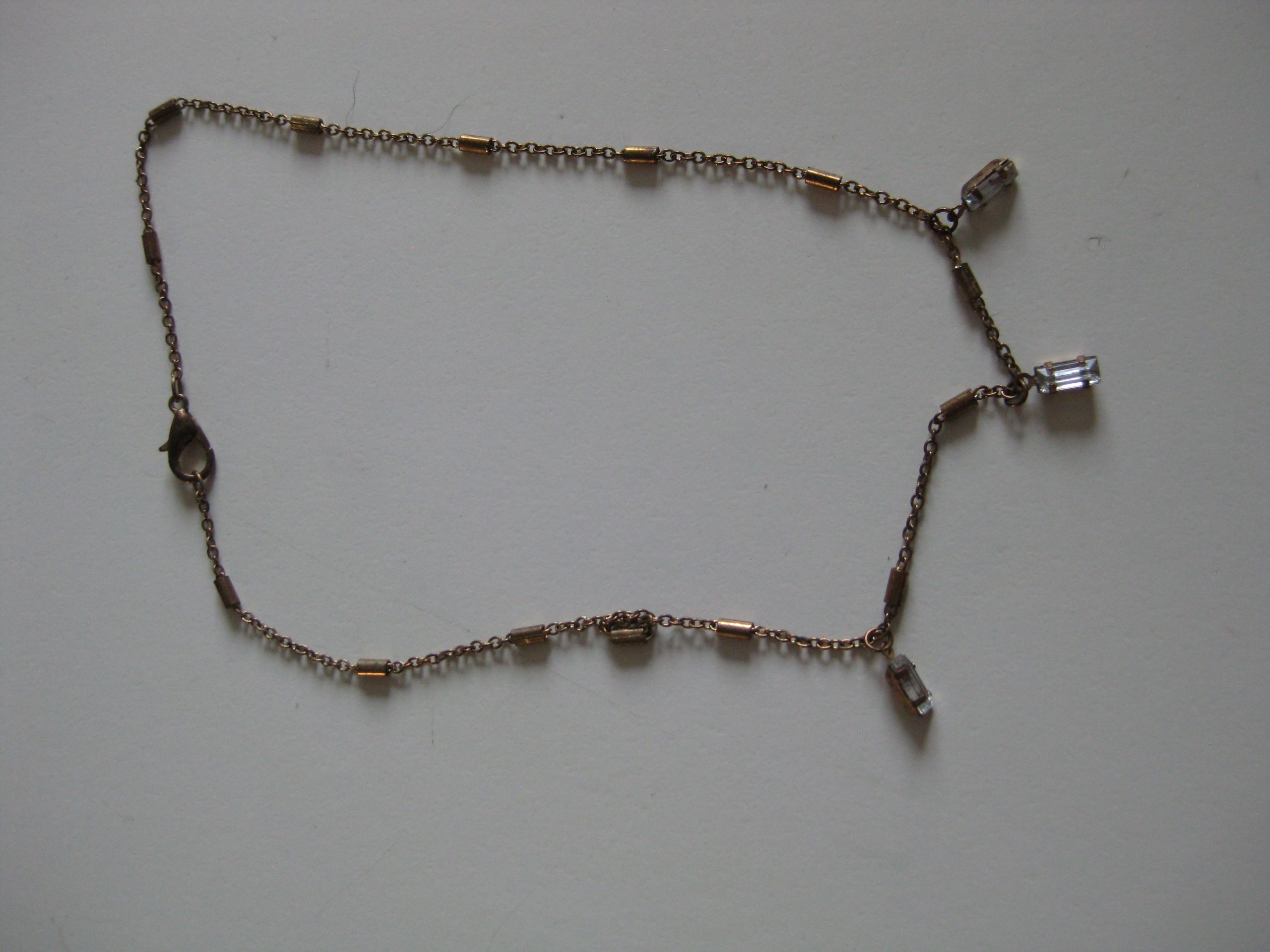 Vintage Gold Tone Clear Crystal Pendant Necklace Women Jewel-Ja-4 image 2